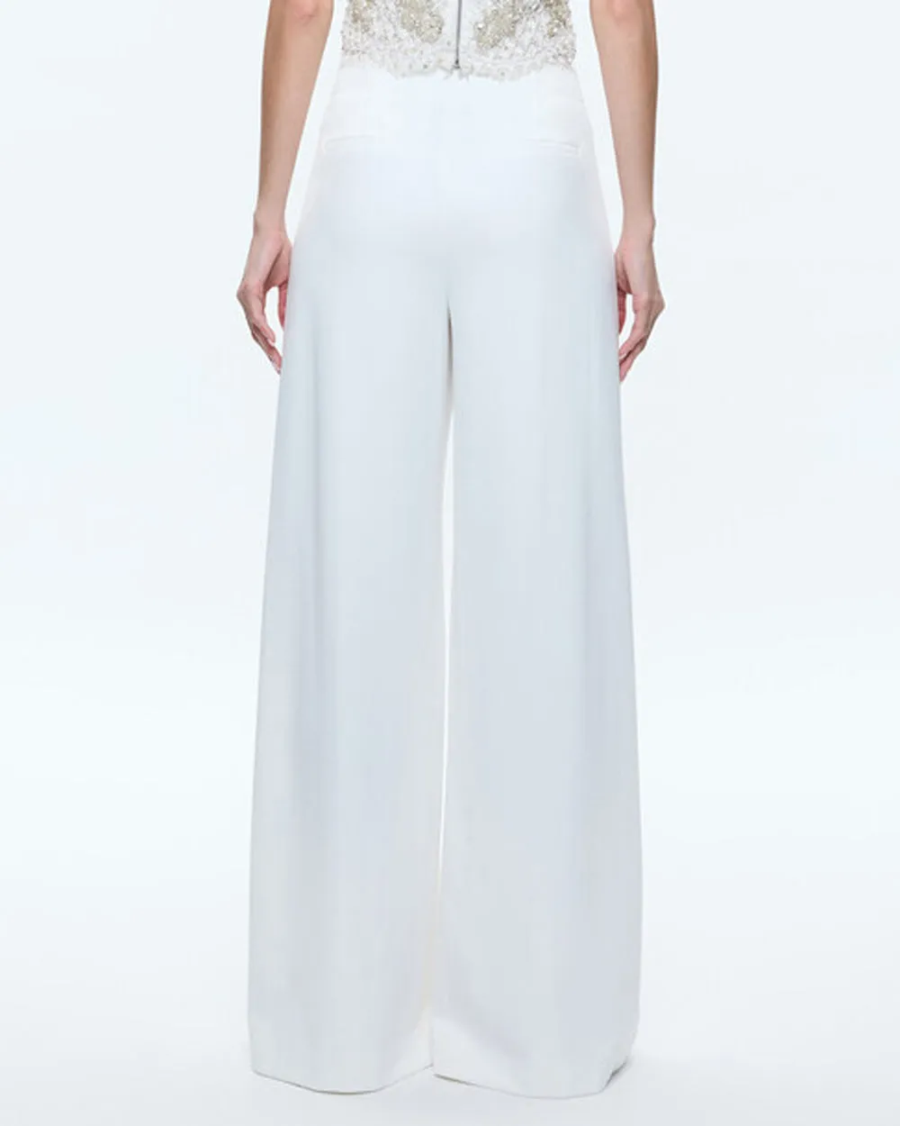 Off White High Rise Andra Wide Leg Pant