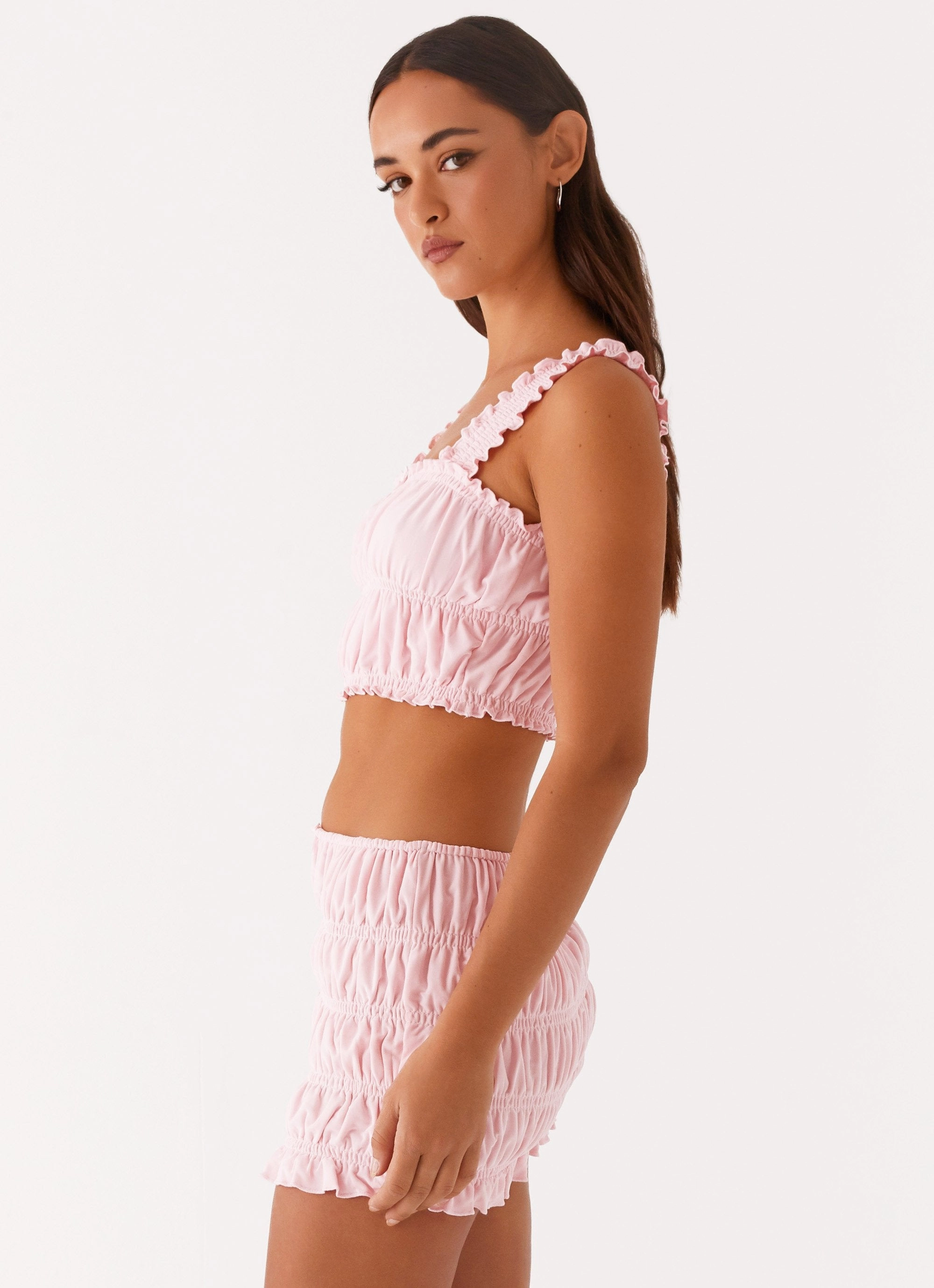 AntiStaticLining AllDayComfortFit Off By Heart Shirred Top - Blush