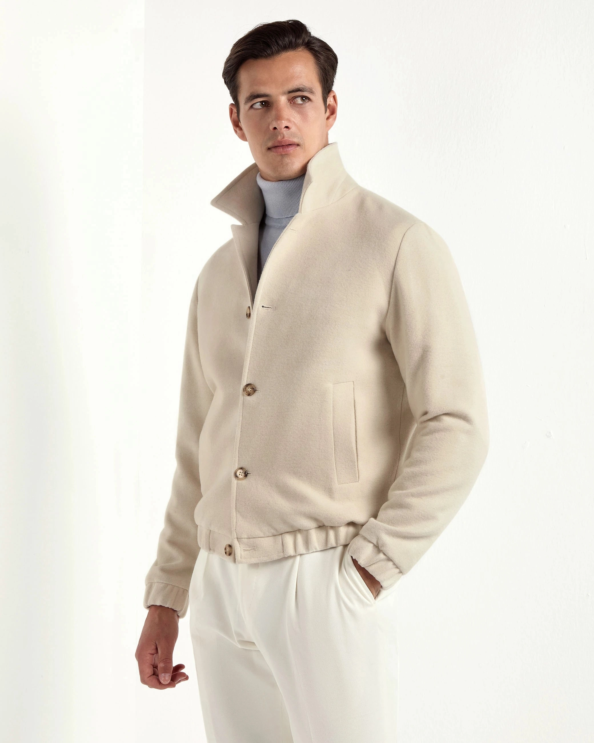 Off-white bomber jacket - Made in Italy