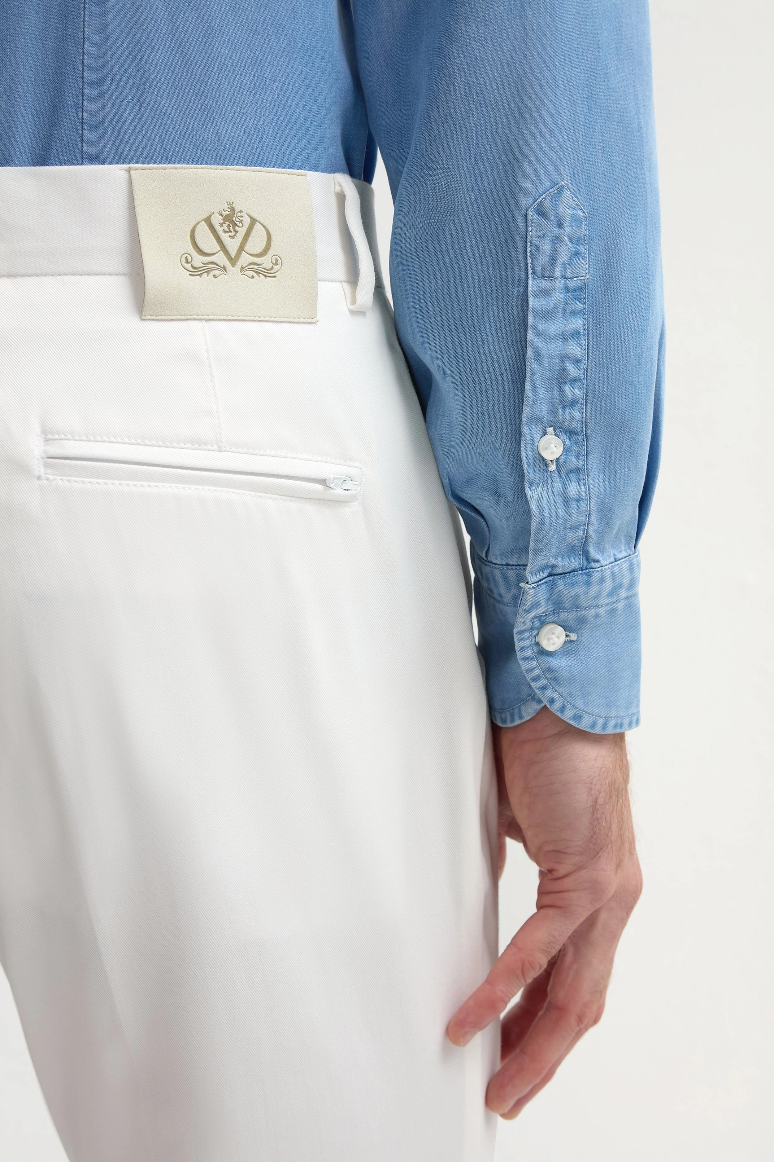 Off-white cotton Garda trousers - Made in Italy