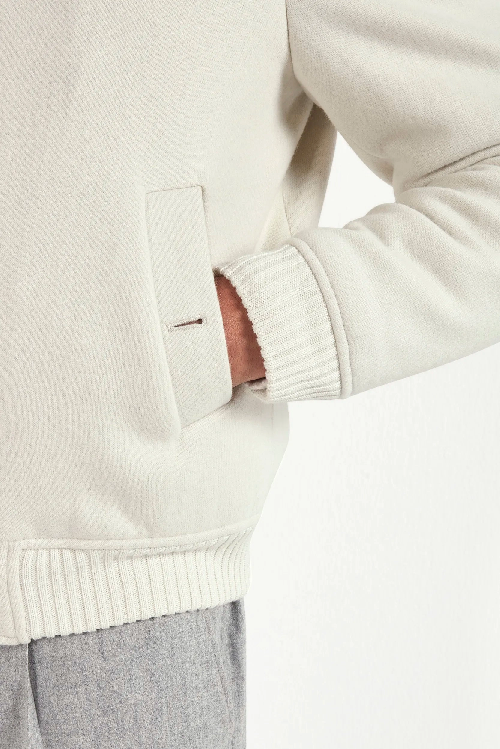 Off-white hooded bomber - Made in Italy