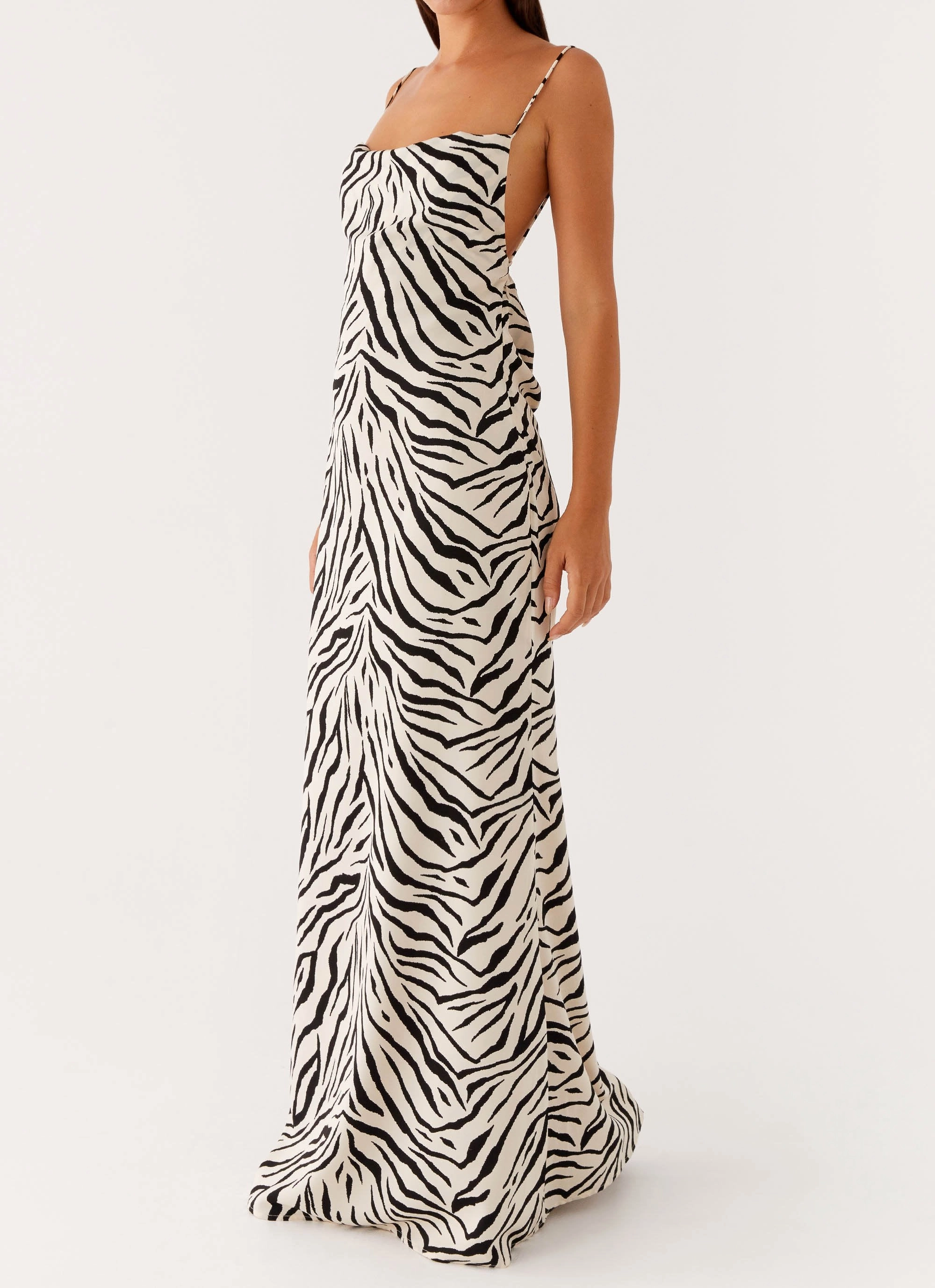 Gianni Cowl Maxi Dress - Zebra Mid Fit