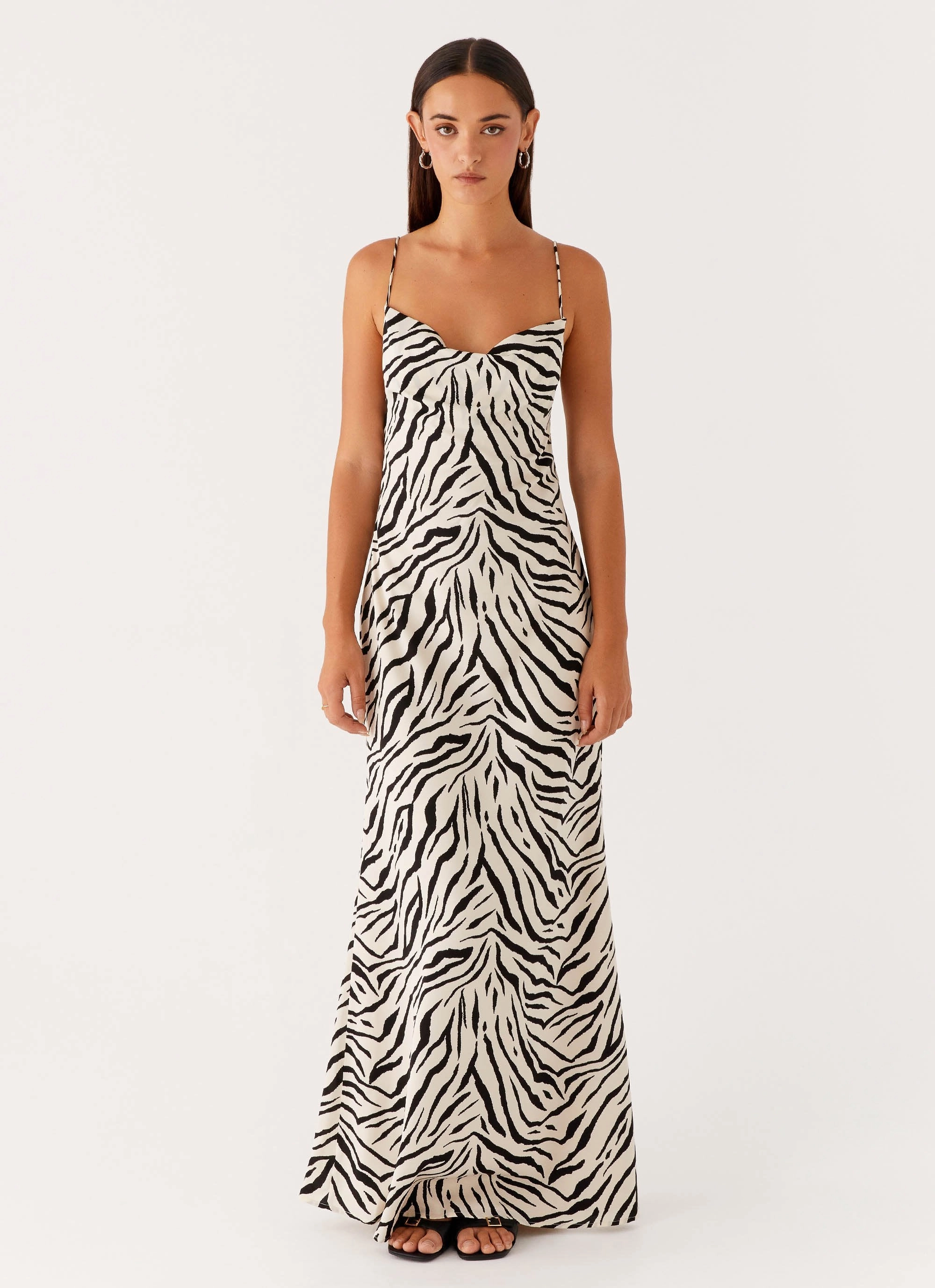 Gianni Cowl Maxi Dress - Zebra Relaxed-fit maxi dress