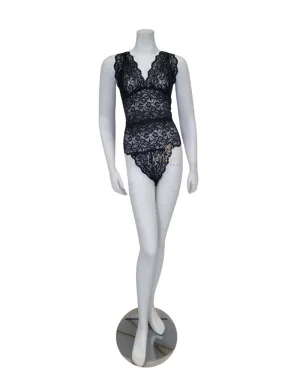 Oh La La Cheri Black Galloon Lace Plus Size Soft Teddy
