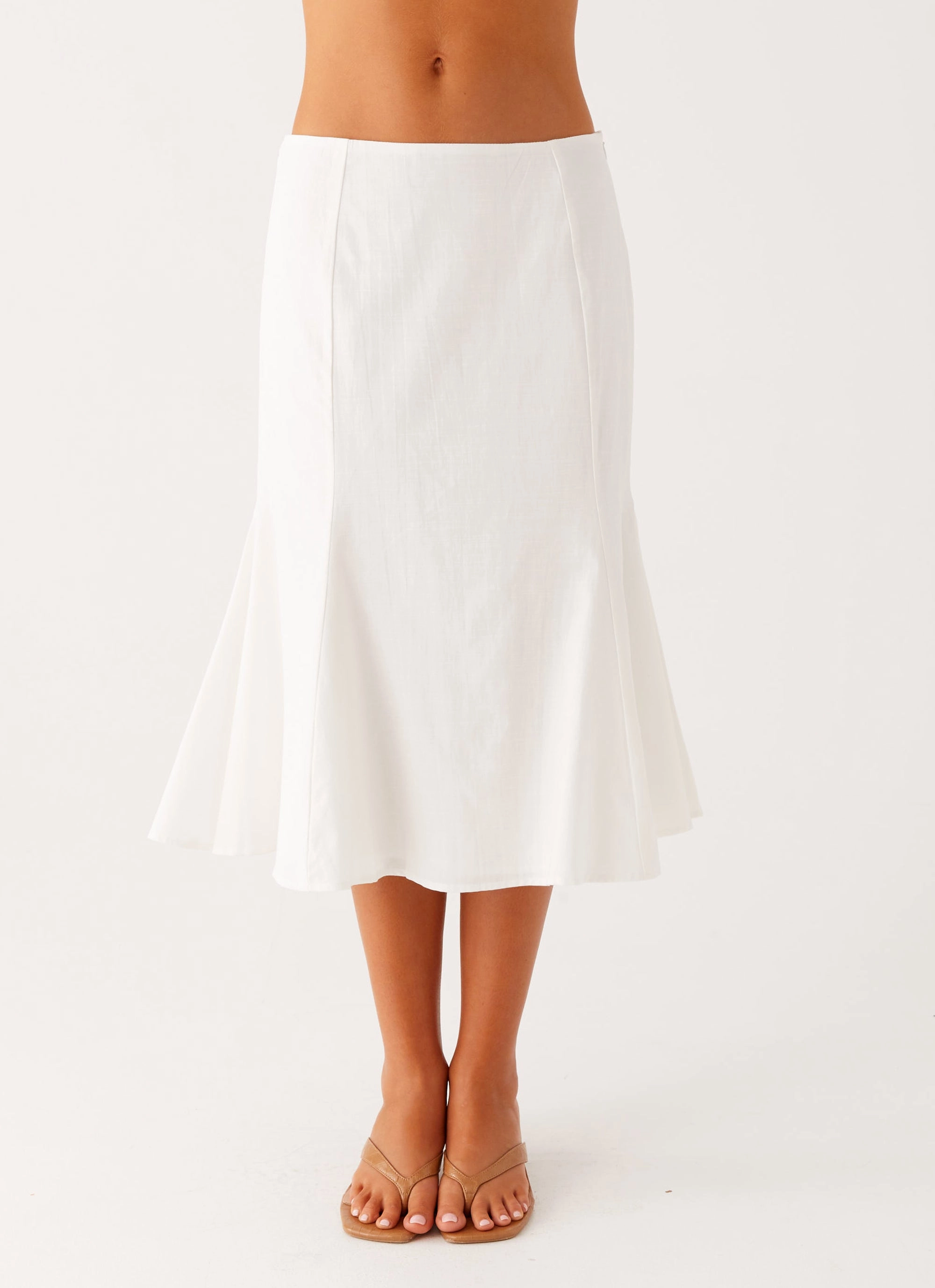 Olive Midi Skirt - Ivory Cozy Movement