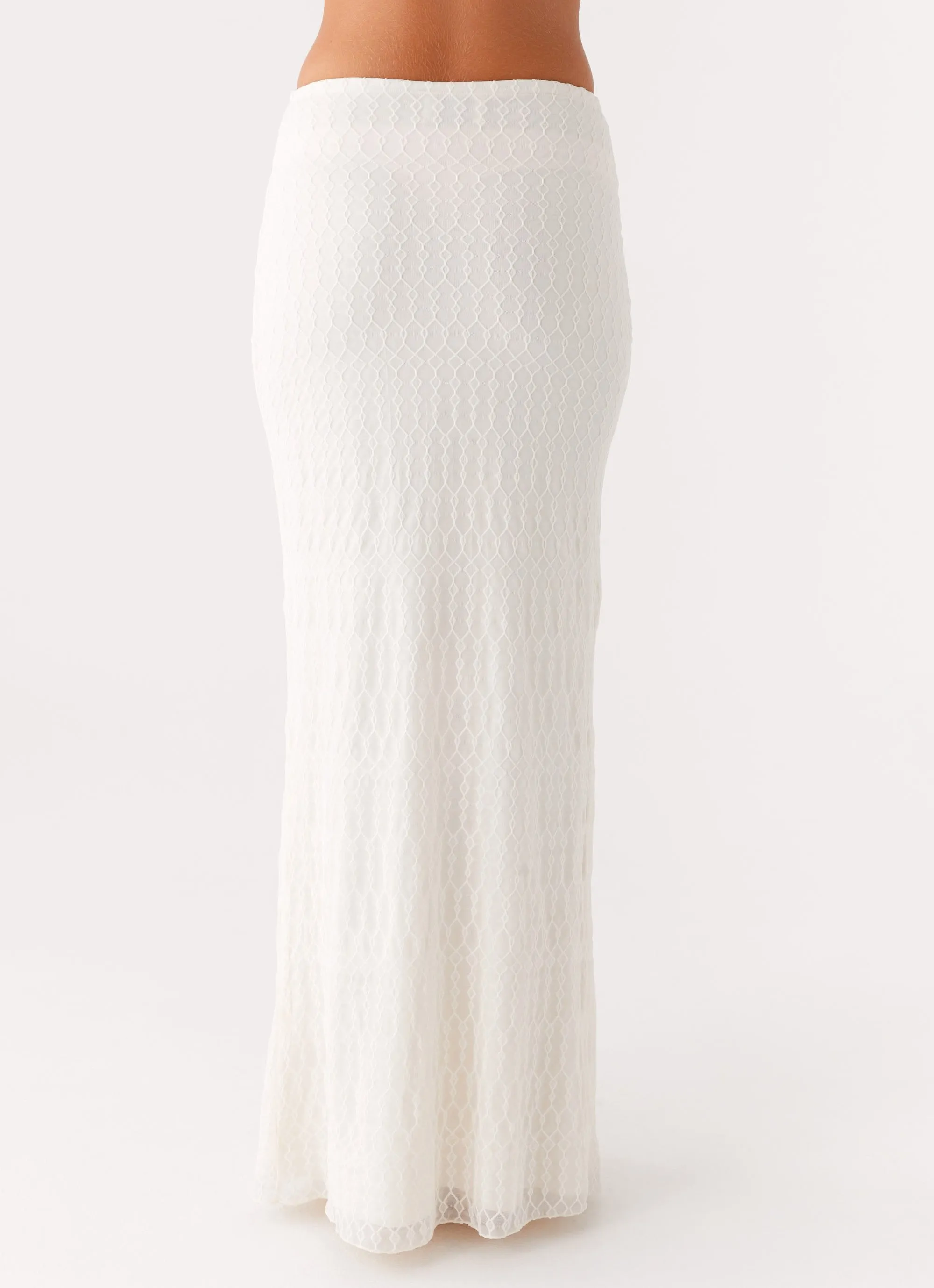 Blakely Maxi Skirt - Ivory Ombre effect Tapered Cut