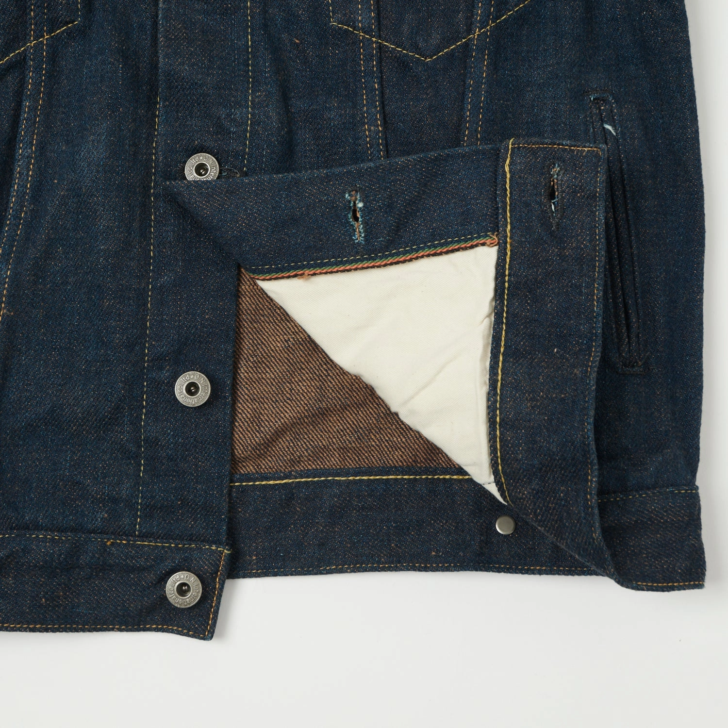 ONI Denim 02527P-KAKBR 'Secret Denim Kikishibu Brown' Type III Pocket Denim Jacket - Rinsed