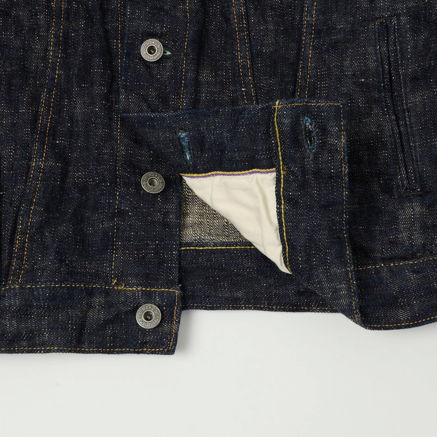 ONI Denim 02527P-Kasuri 17oz Type III Denim Jacket - One Wash
