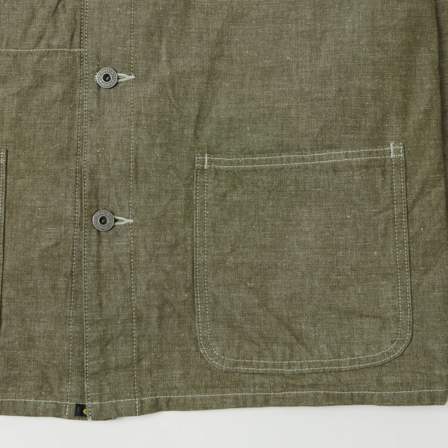 ONI Denim 03101-HCKOL 8.3oz Heavy Chambray Coverall Jacket - Khaki Olive One Wash