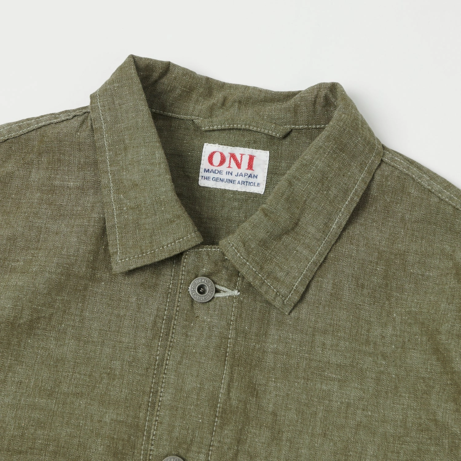 ONI Denim 03101-HCKOL 8.3oz Heavy Chambray Coverall Jacket - Khaki Olive One Wash