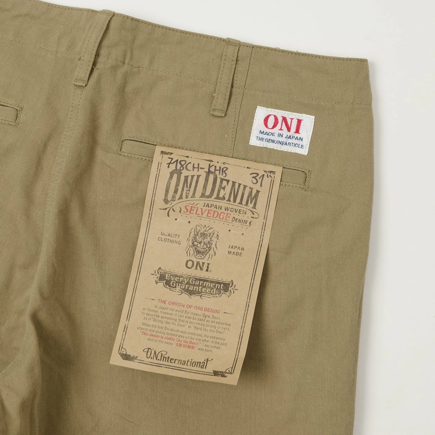 ONI Denim 718CH-KHB Regular Straight Chino - Khaki Beige