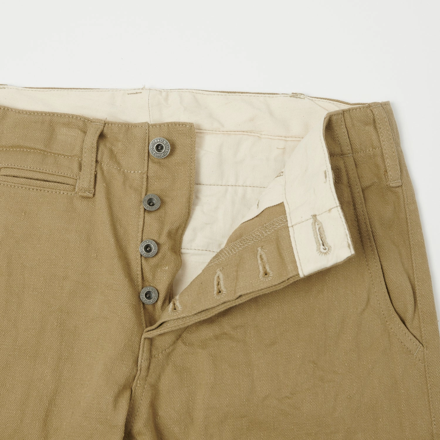 ONI Denim 727KH 12oz Khaki Beige Sulfur Slim Straight Chino - Rinsed