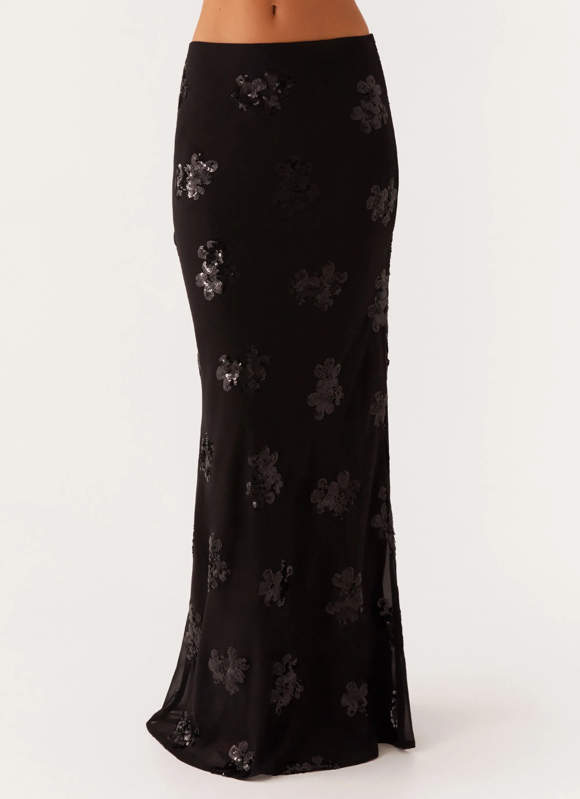 Only Girl Sequin Maxi Skirt - Black Fashion Fusion