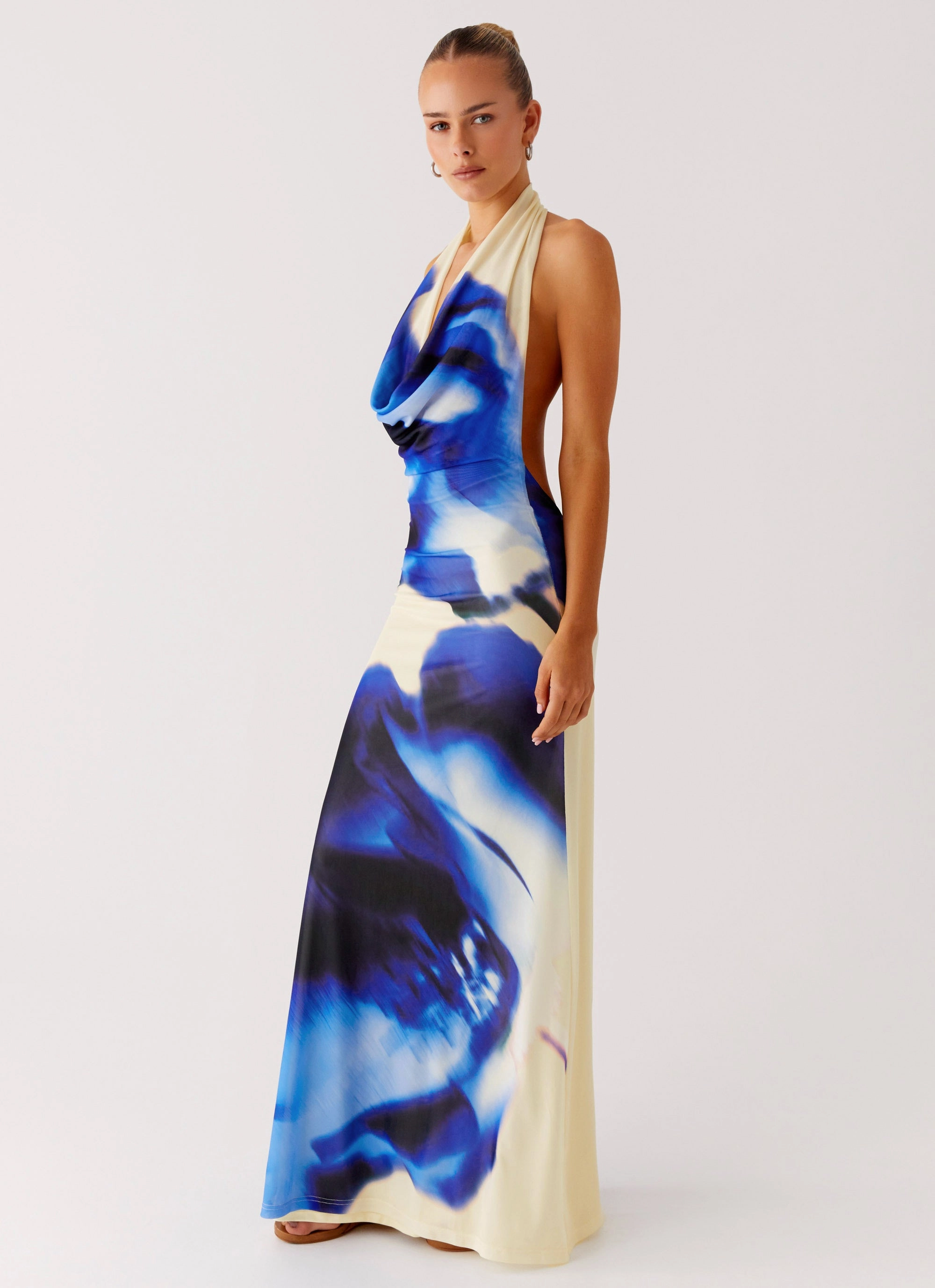 Chic Tailoring Waist Only A Feeling Cowl Neck Maxi Dress - Heirloom Floral