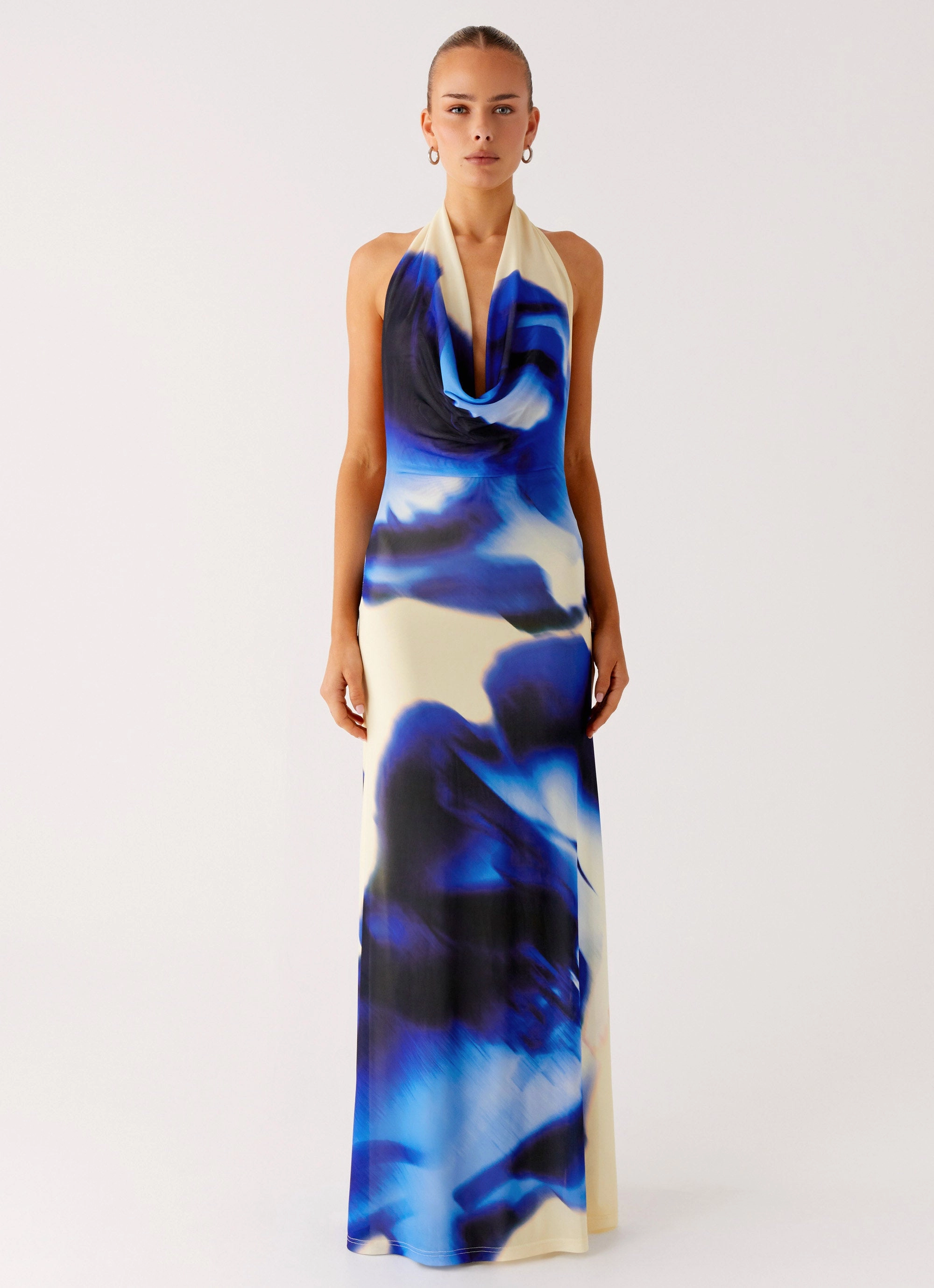 Stylish Line Only A Feeling Cowl Neck Maxi Dress - Heirloom Floral