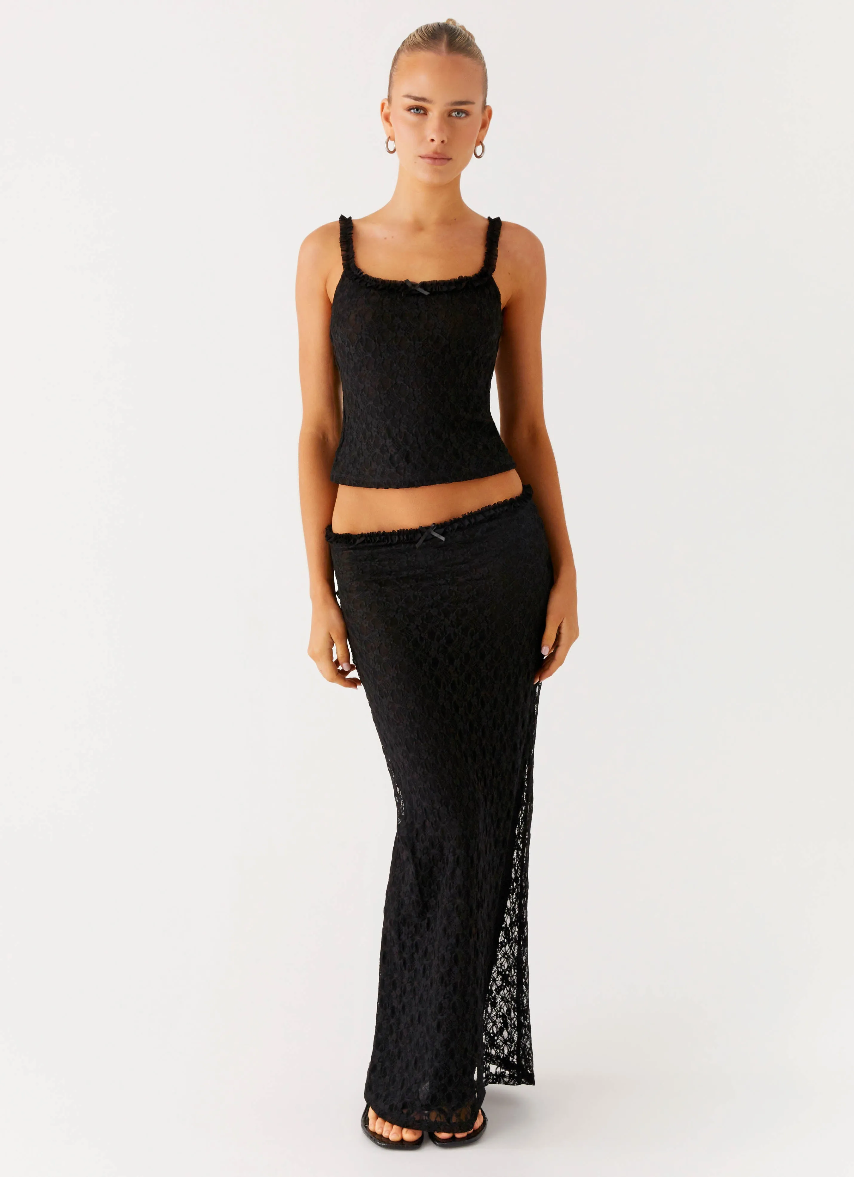 Ophira Maxi Skirt - Black Side Slit