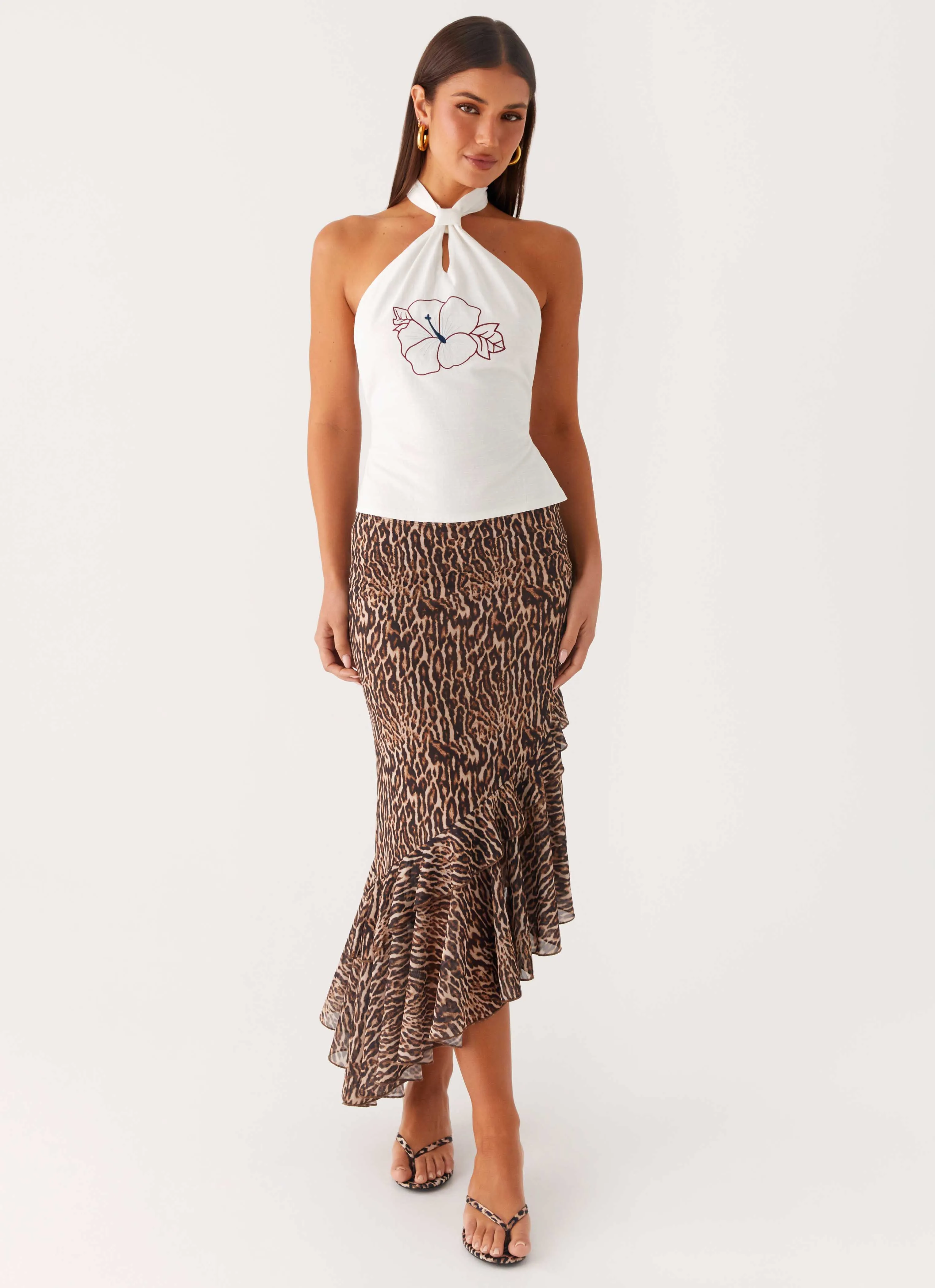 Artisan Print Young adult Wild Tide Midi Skirt - Cheetah