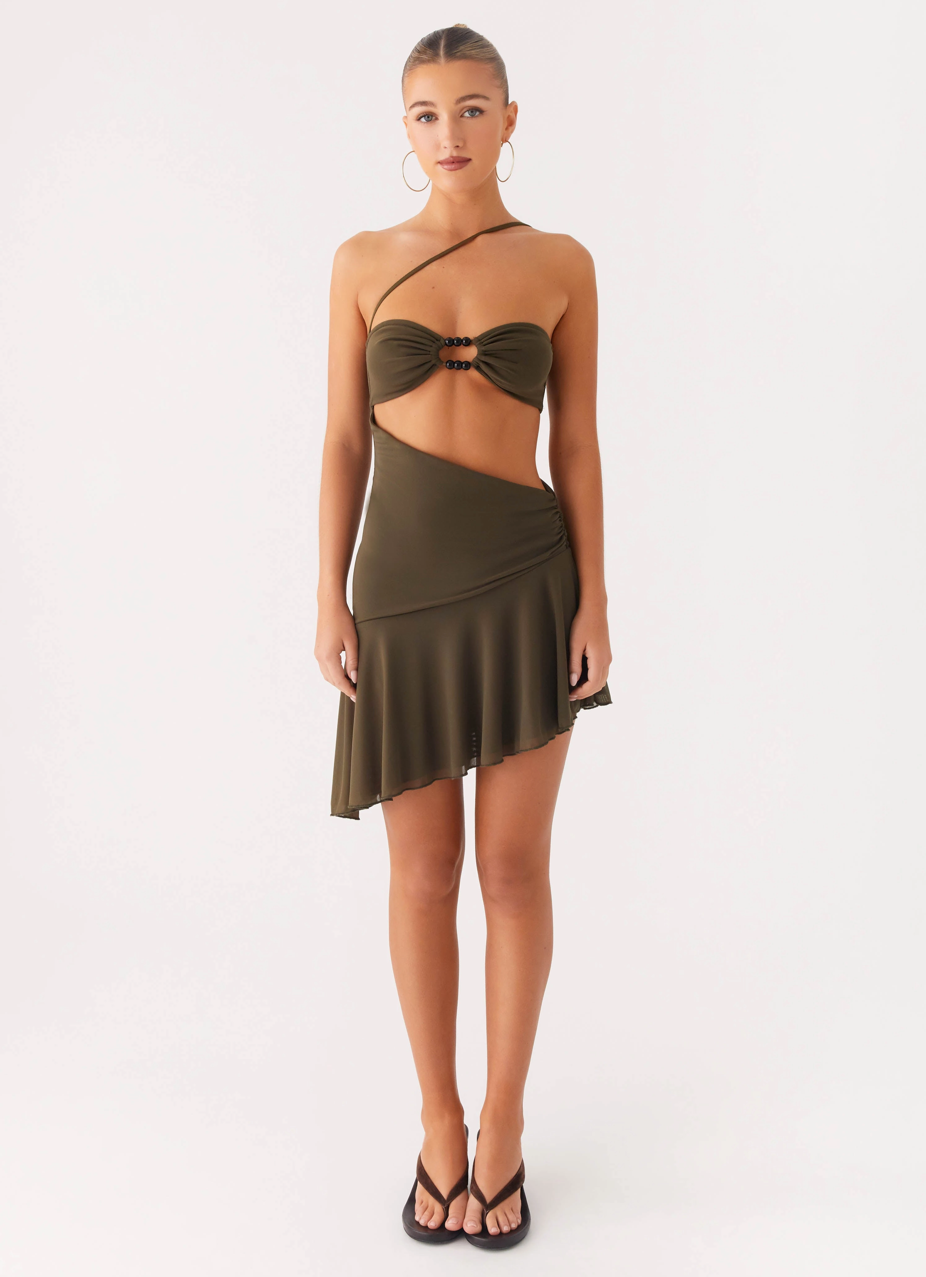 Flattering Look Wear Islander Mini Dress - Khaki