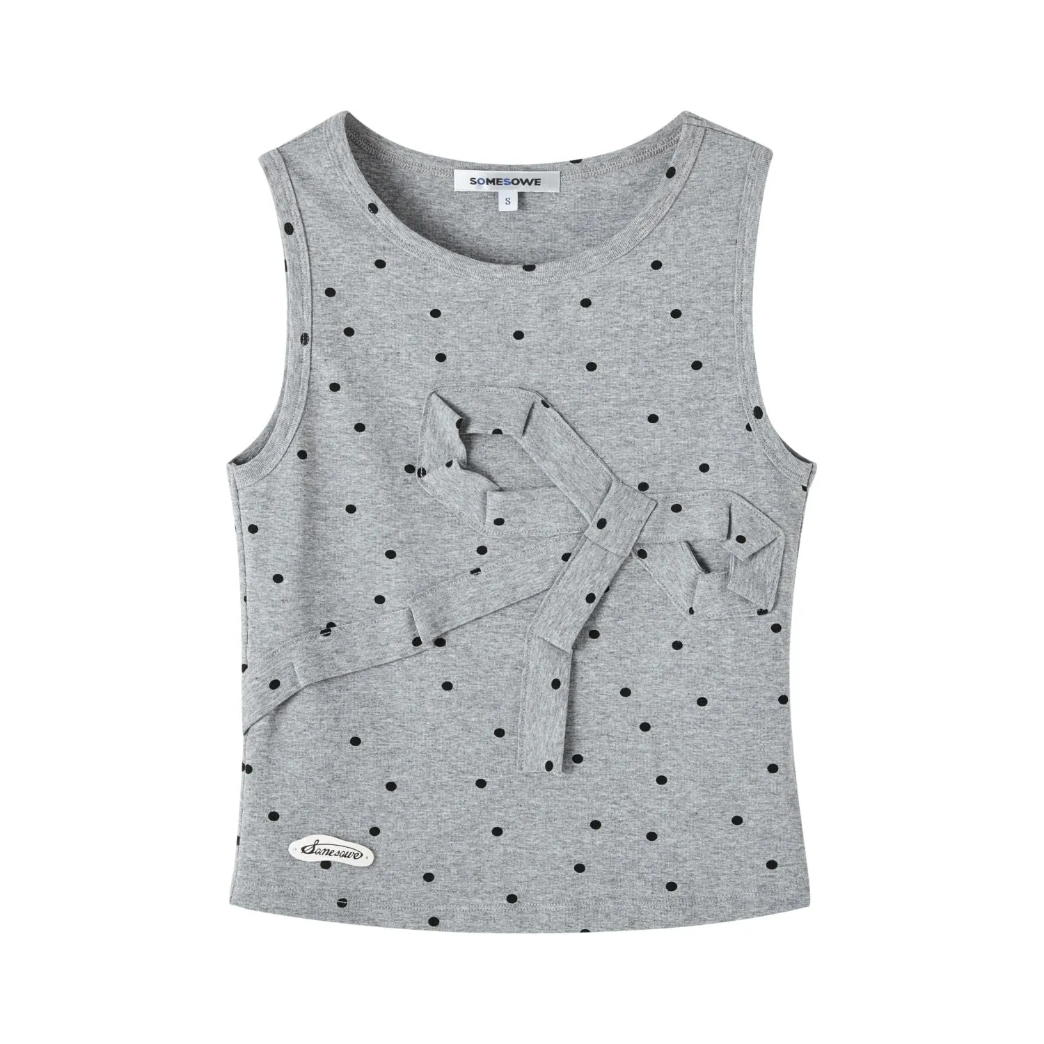 Origami Bow Tank Top in Grey
