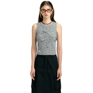 Origami Bow Tank Top in Grey