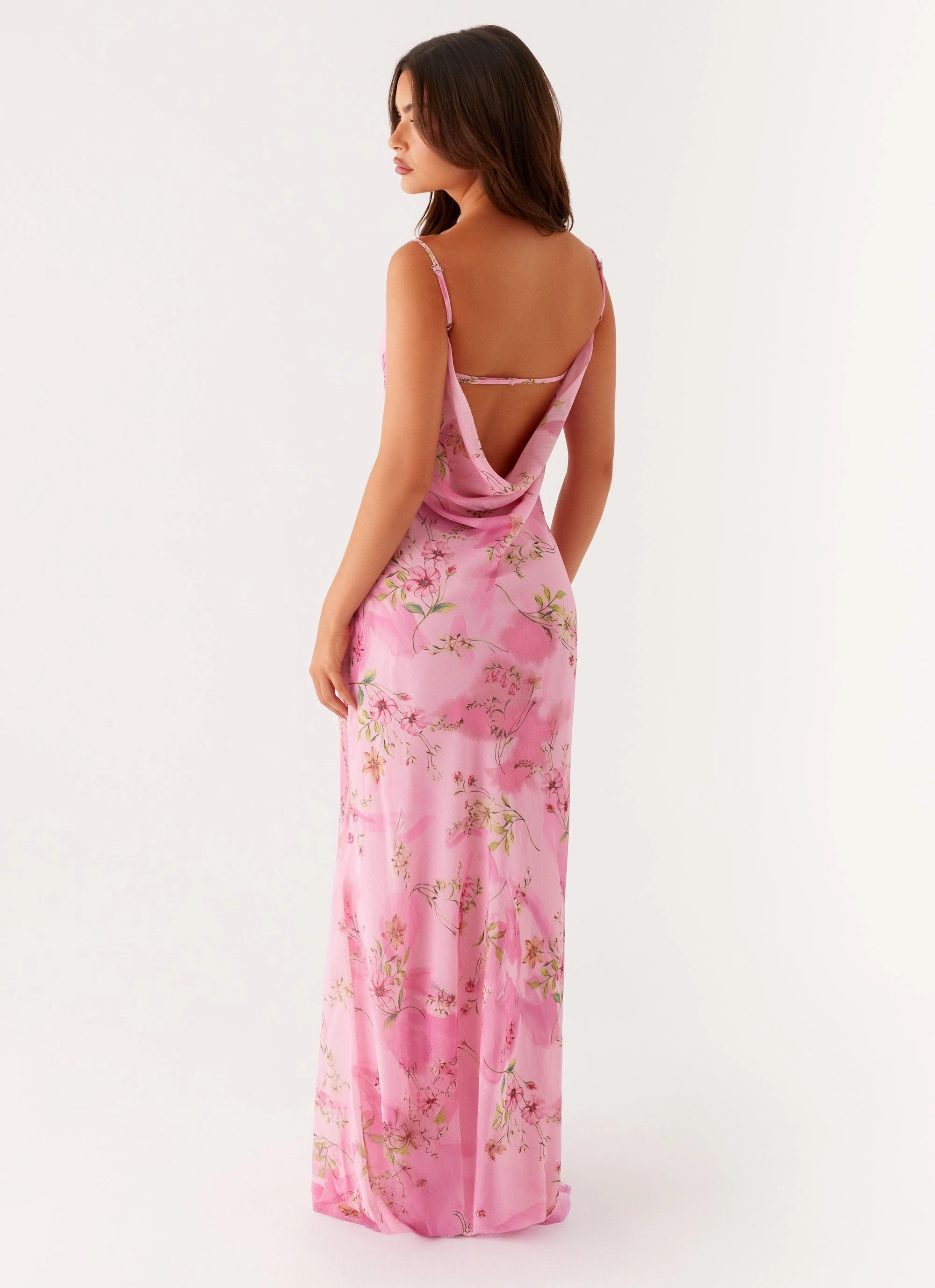 Casual Elegance Orlando Maxi Dress - Pink Floral Print
