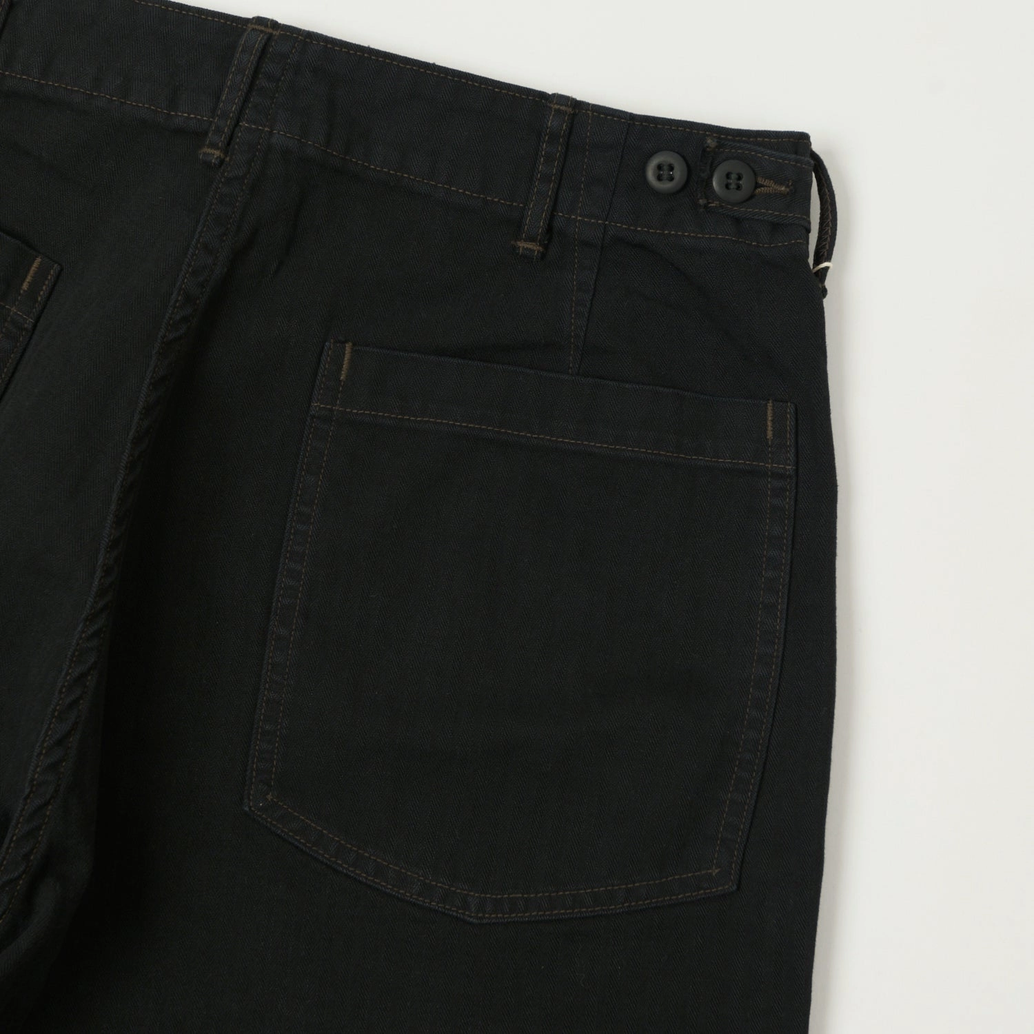 orSlow Herringbone Twill Lightweight Fatigue Pants - Black