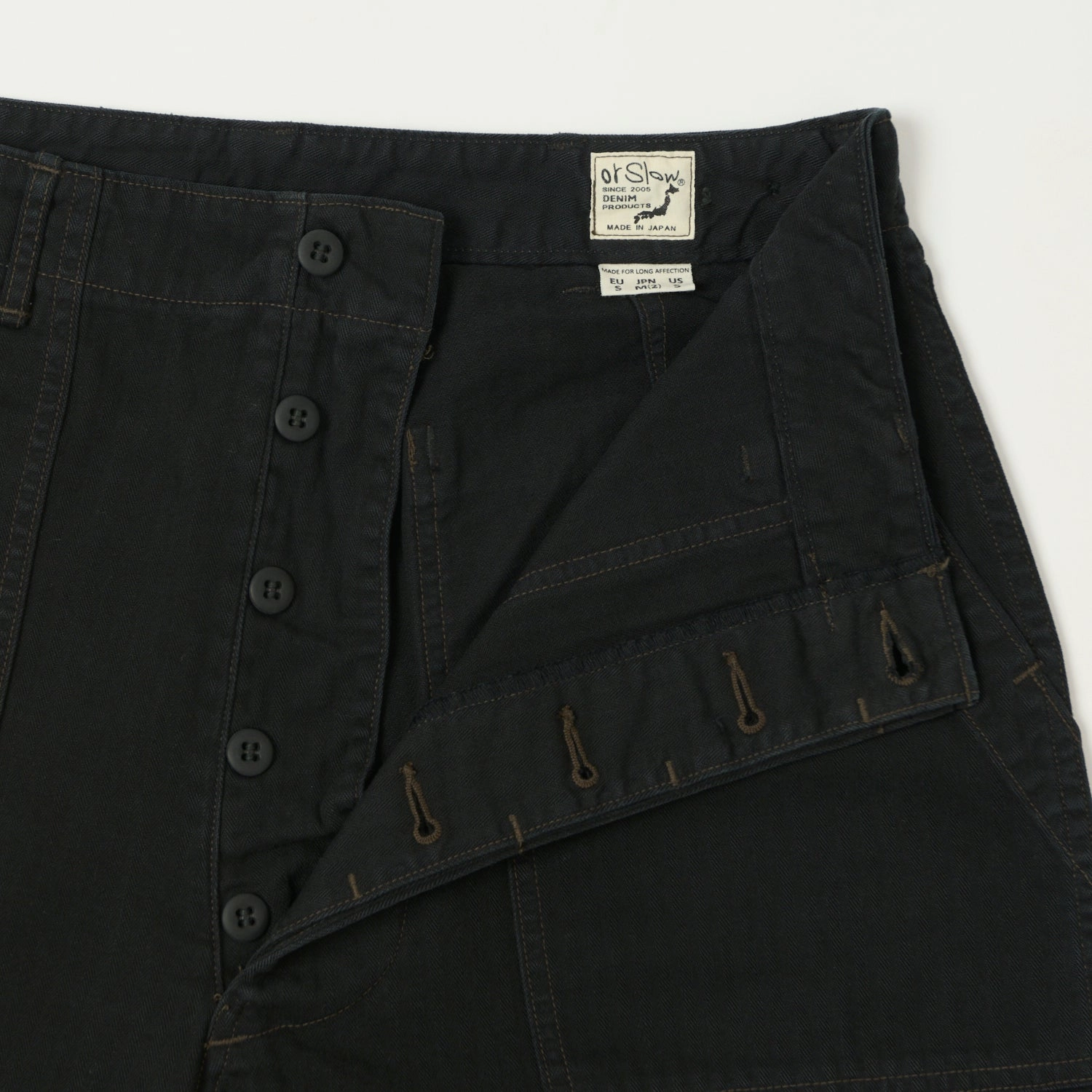 orSlow Herringbone Twill Lightweight Fatigue Pants - Black