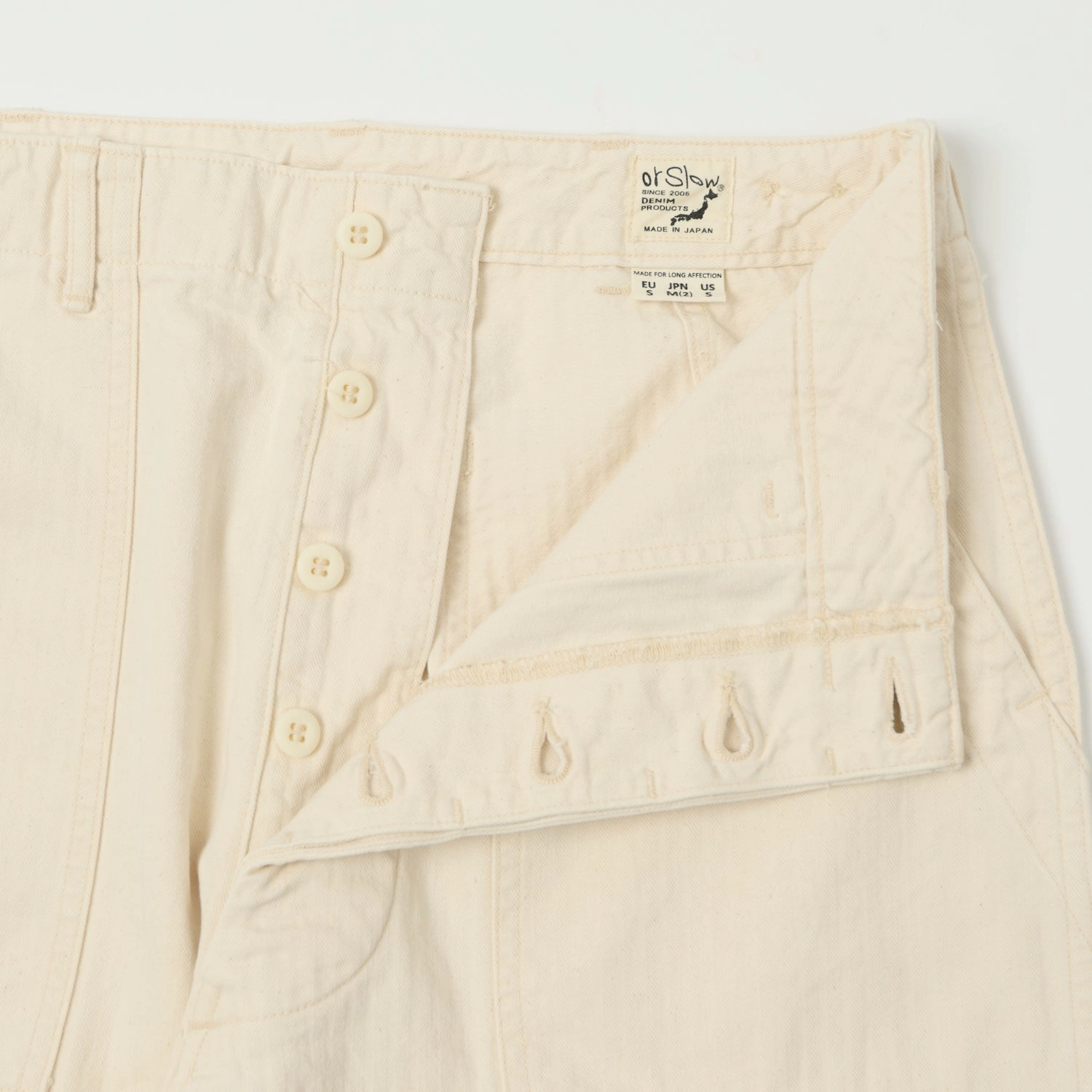 orSlow Herringbone Twill Lightweight Fatigue Pants - Ecru