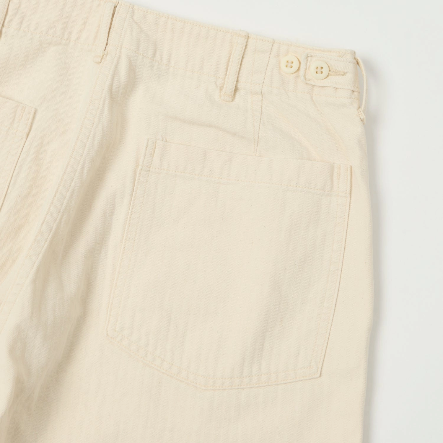 orSlow Herringbone Twill Lightweight Fatigue Pants - Ecru