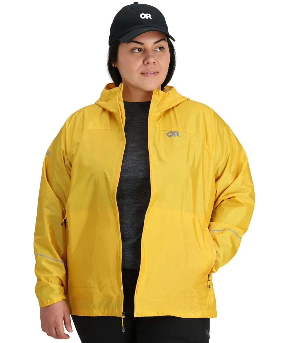 Outdoor Research Helium Women's Plus Size Rain Jacket Saffron sizes 2X - 3X