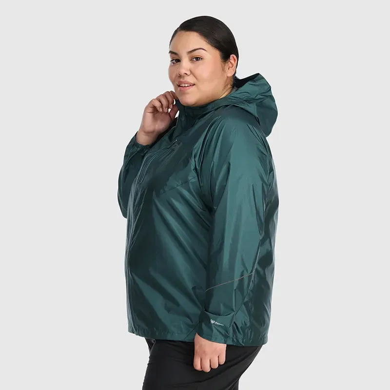 Outdoor Research Helium Women's Plus Size Rain Jacket Treeline sizes 1X - 4X