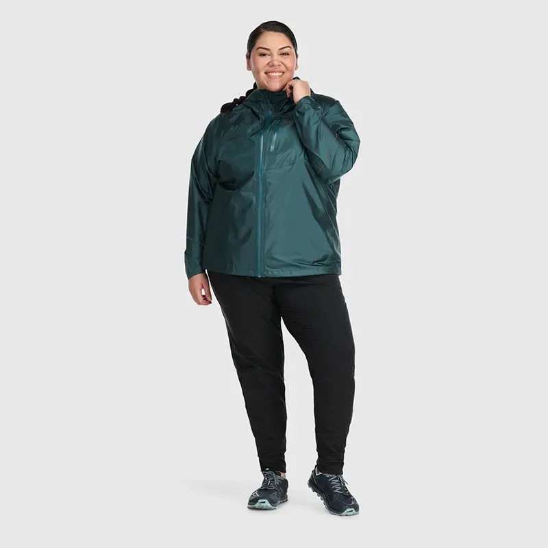 Outdoor Research Helium Women's Plus Size Rain Jacket Treeline sizes 1X - 4X
