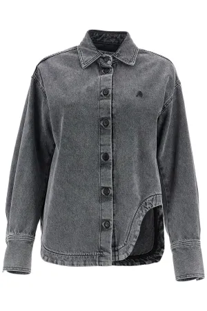oversized black denim bomber 250WCB00074DDD104AA BLACK