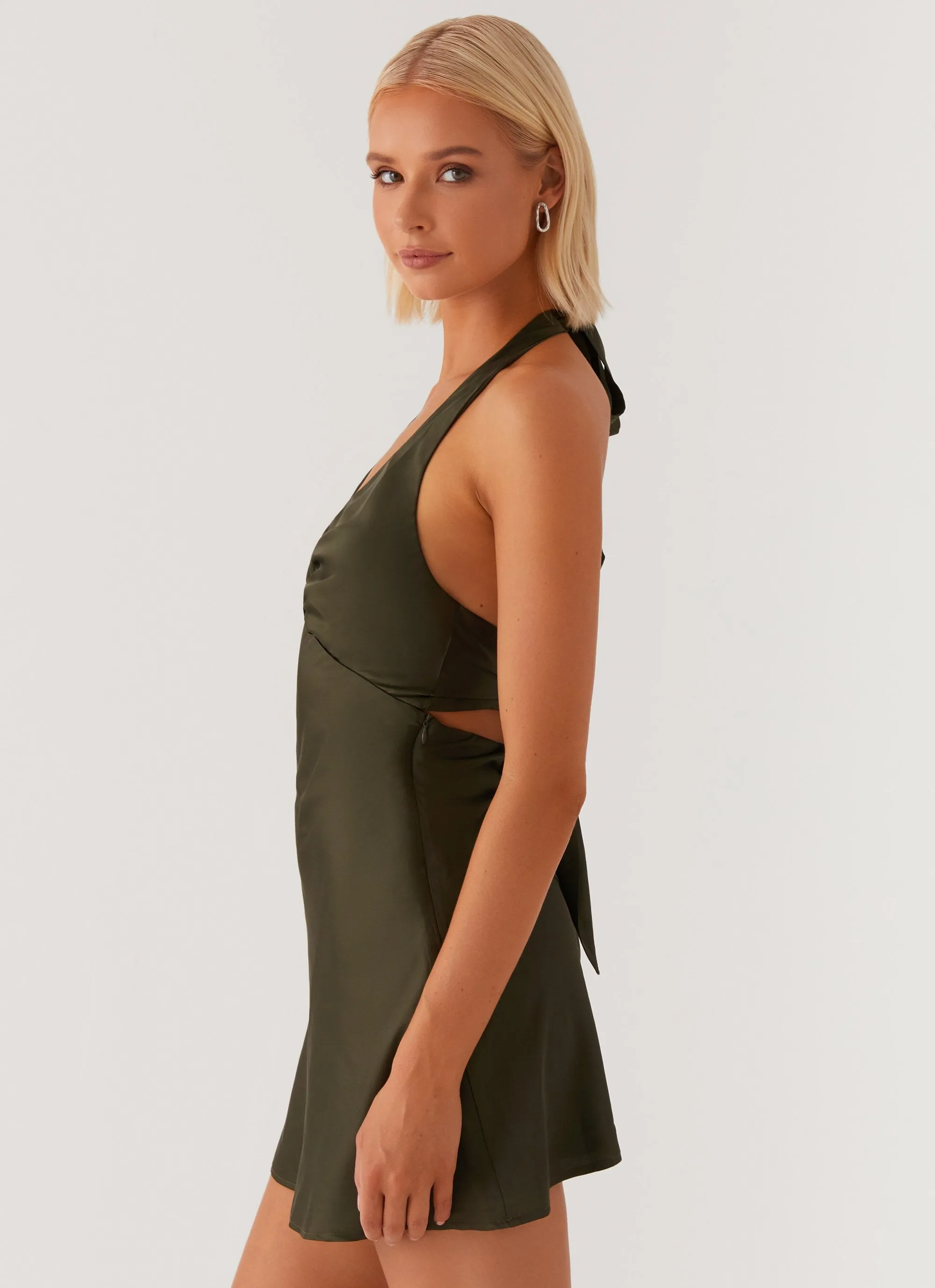 Wardrobe Essential Heavy Hearted Mini Dress - Khaki
