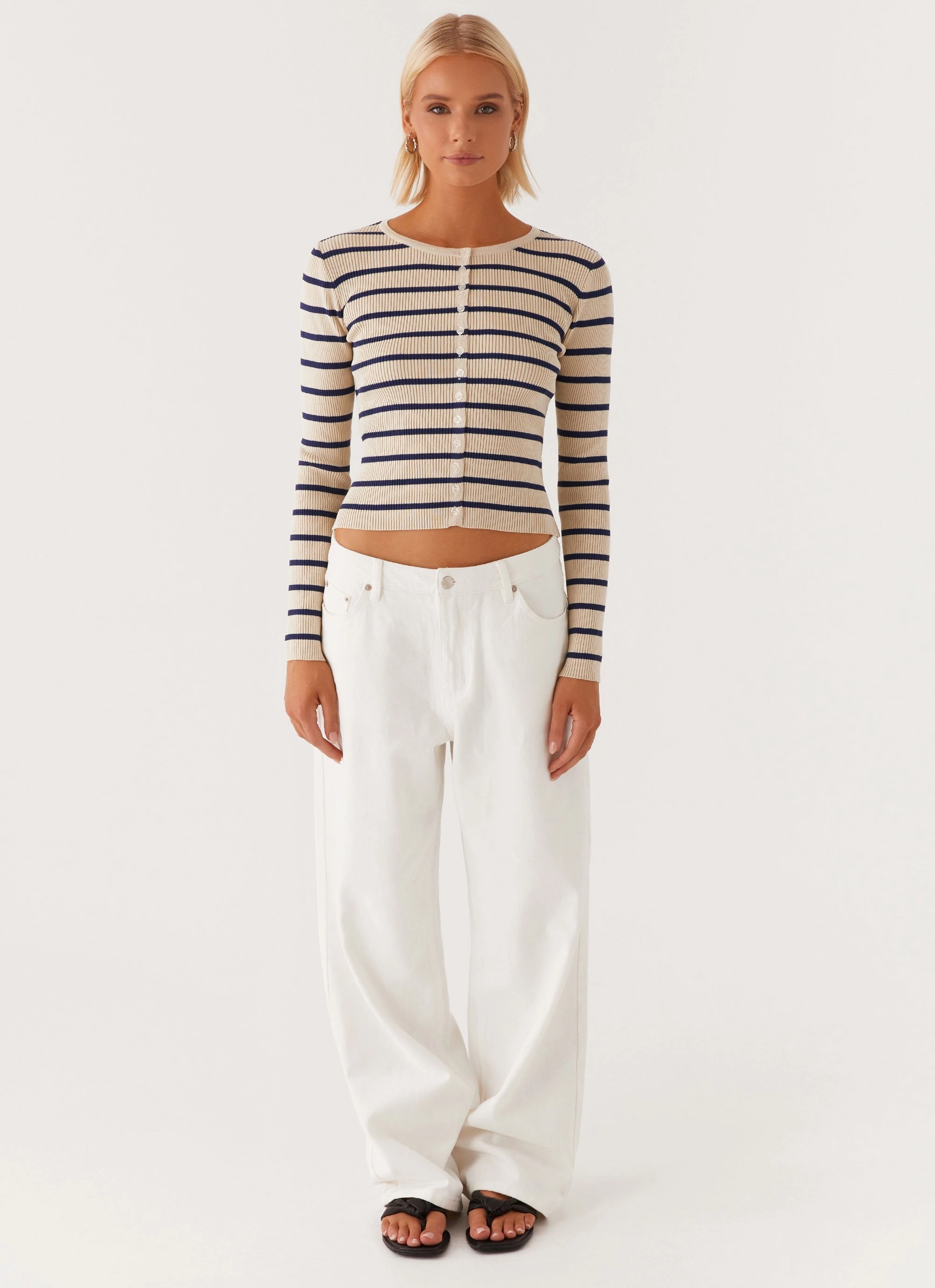 Marlie Knit Top - Multi Stripe CrewNeck