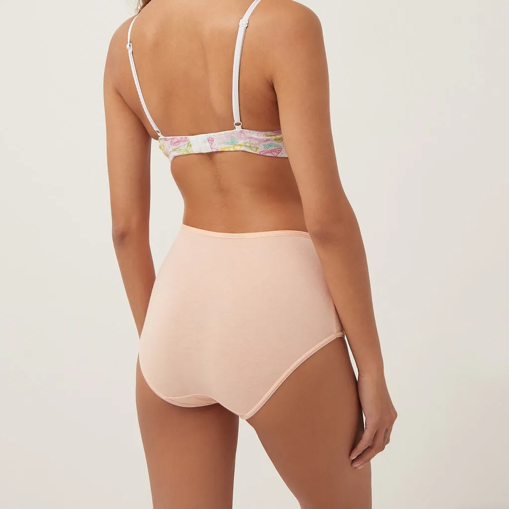 Pack of 5 Womens Assorted High Waisted Full Back Cover Cotton Panties