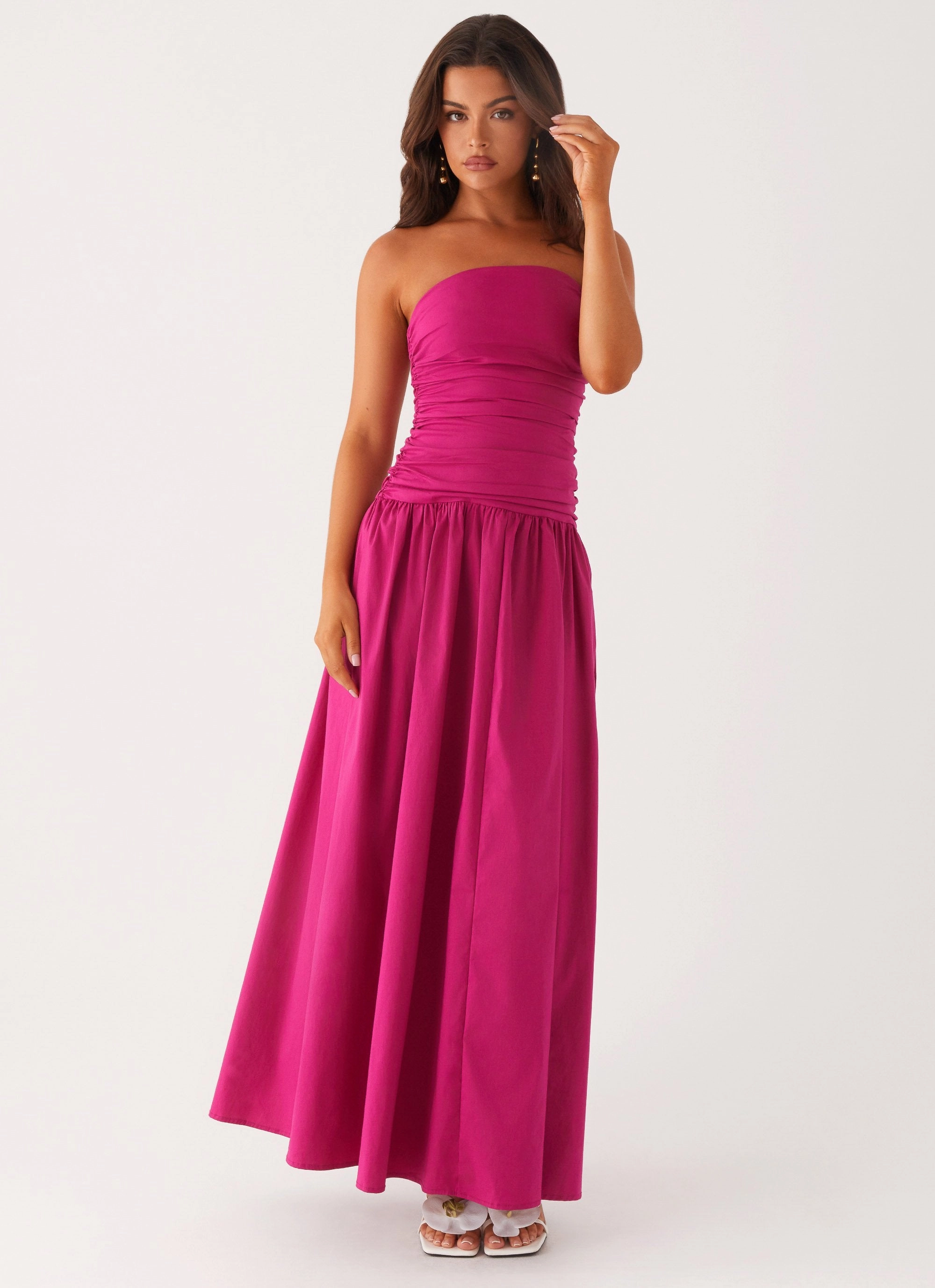 Full Coverage Carmel Maxi Dress - Fuchsia