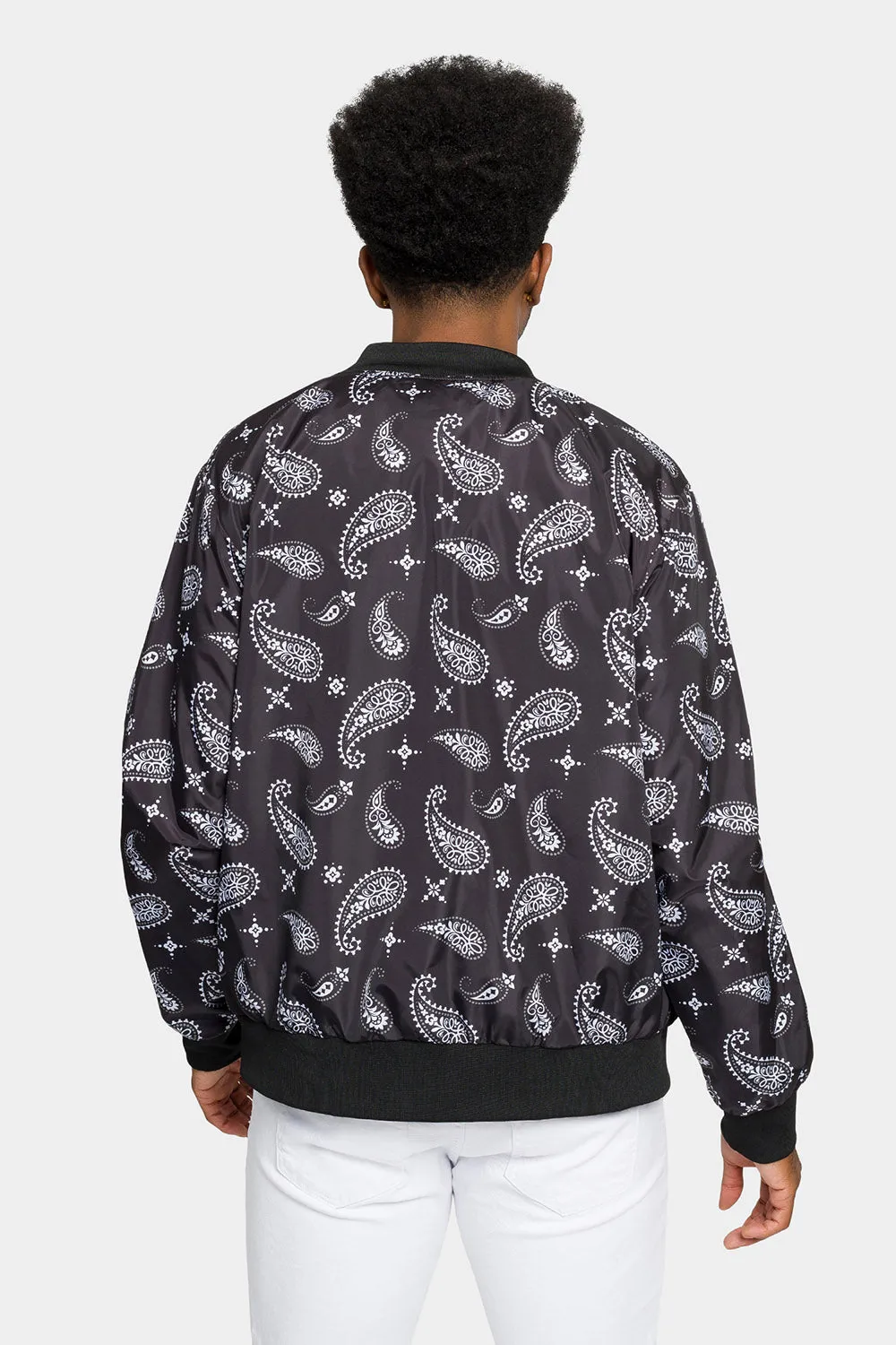 Paisley Print Bomber Jacket