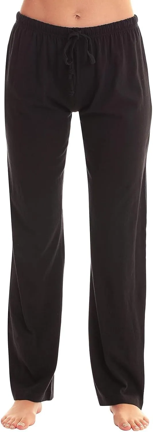Pajamas Pants for Women Plaid Loose Fit Elastic Waist Drawstring Pants Wide Leg Pajama Pants Comfy Soft Lounge Pants