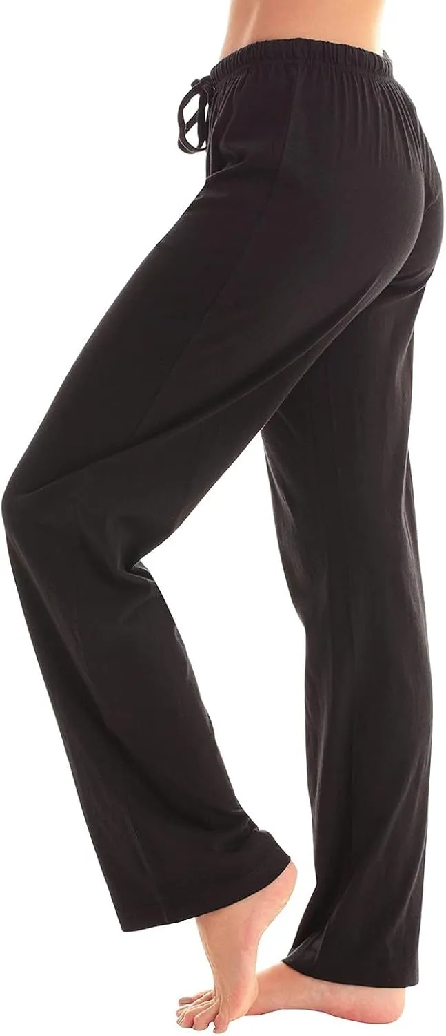 Pajamas Pants for Women Plaid Loose Fit Elastic Waist Drawstring Pants Wide Leg Pajama Pants Comfy Soft Lounge Pants