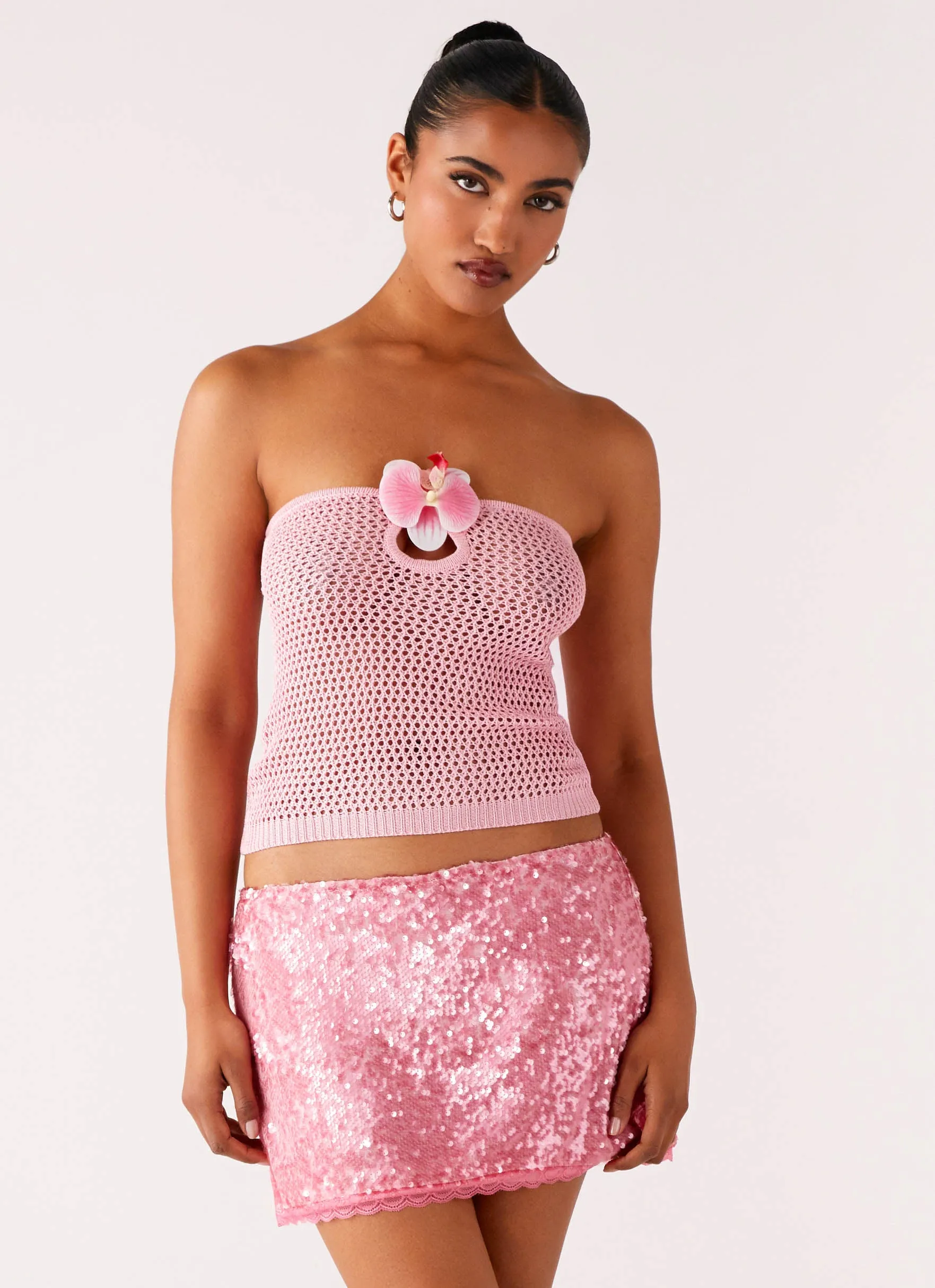 Holiday Travel Palila Sequin Mini Skirt - Pink
