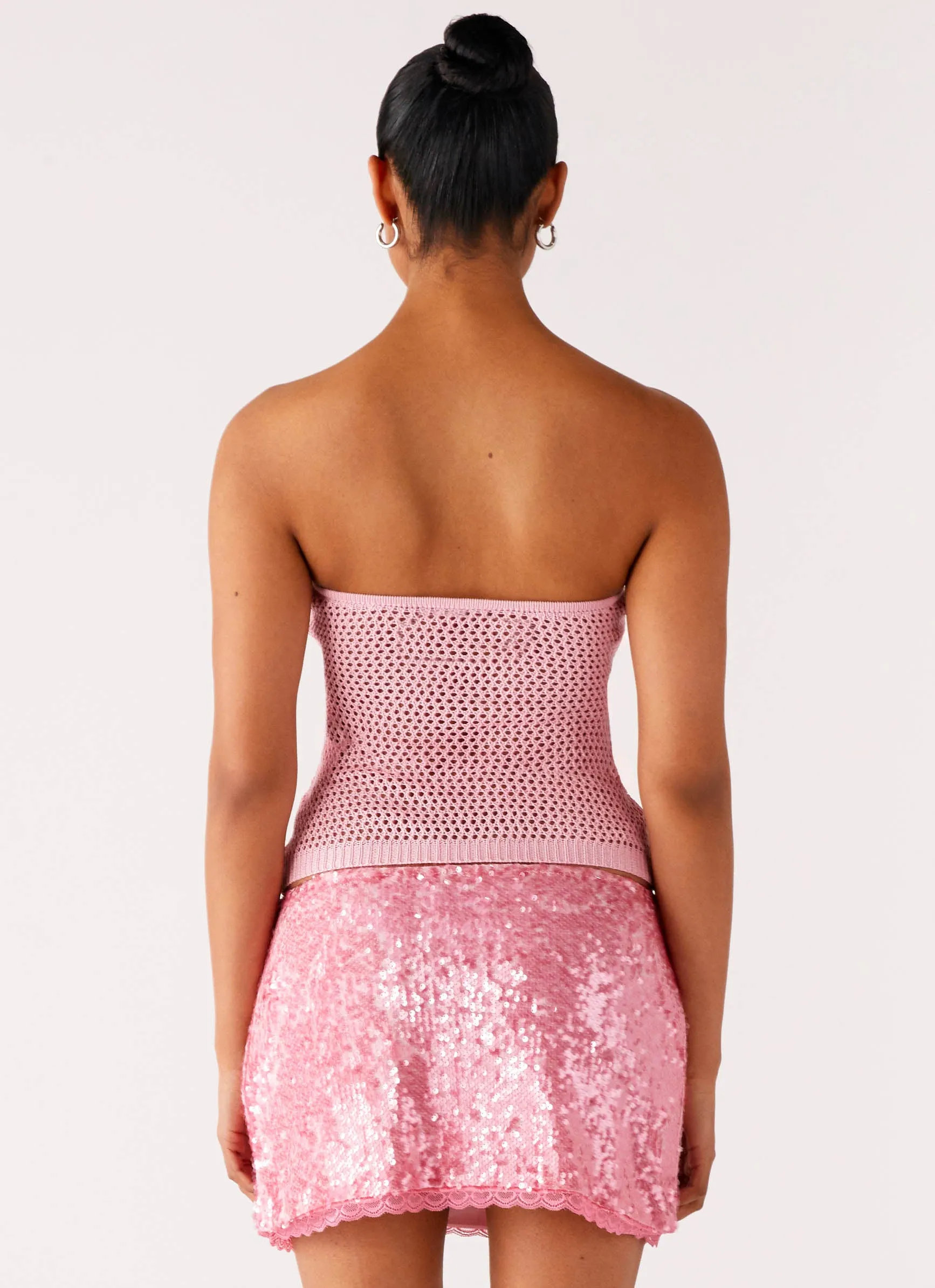 Palila Sequin Mini Skirt - Pink Curve Friendly Casual Feel