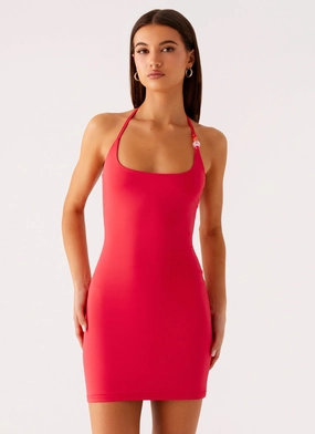 Palm Beach Mini Dress - Pink Versatile Layer Stylish Design Bright Accent Palm Beach Mini Dress - Pink