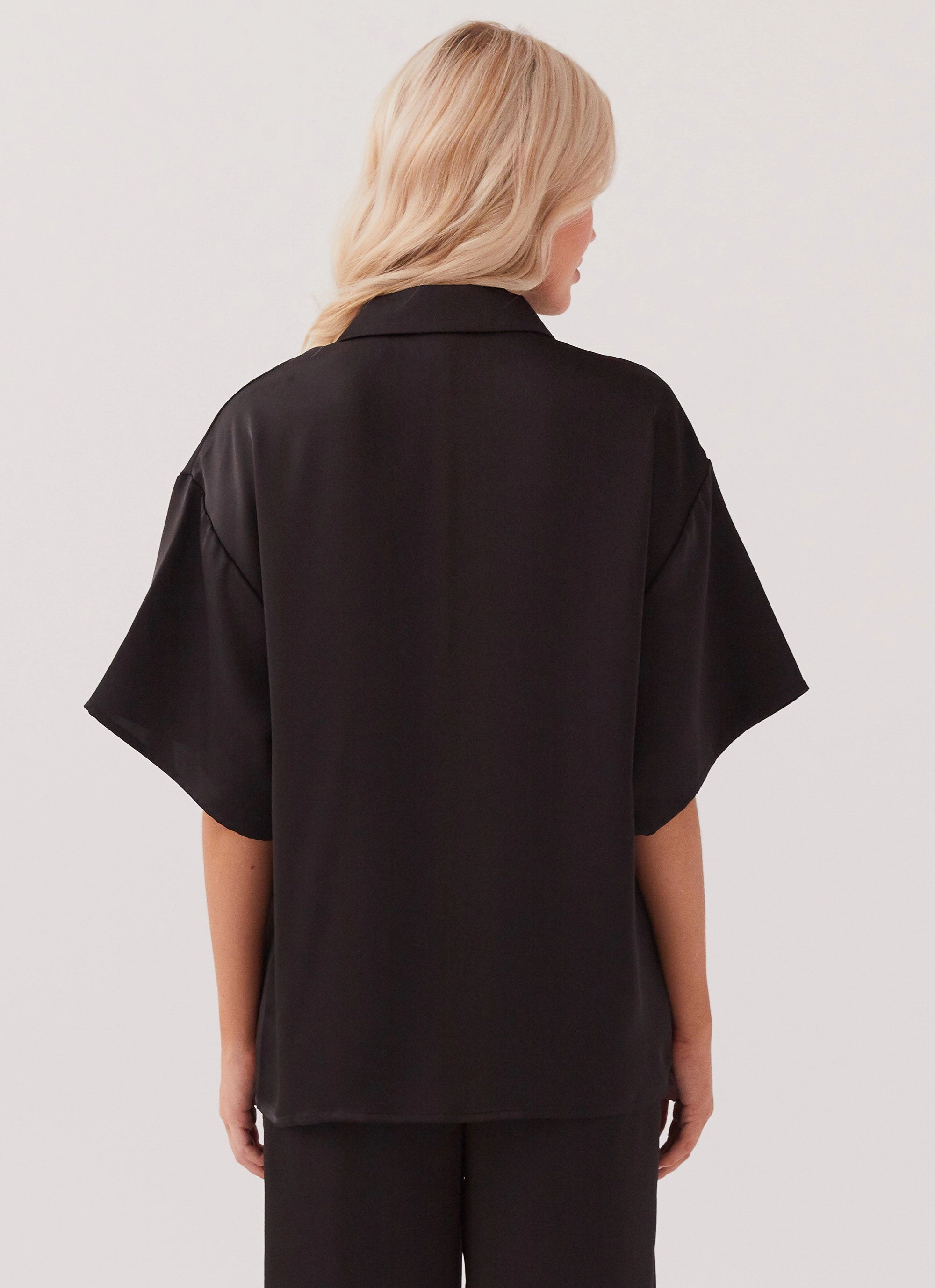 Palm Cove Satin Shirt - Black Rugged Style