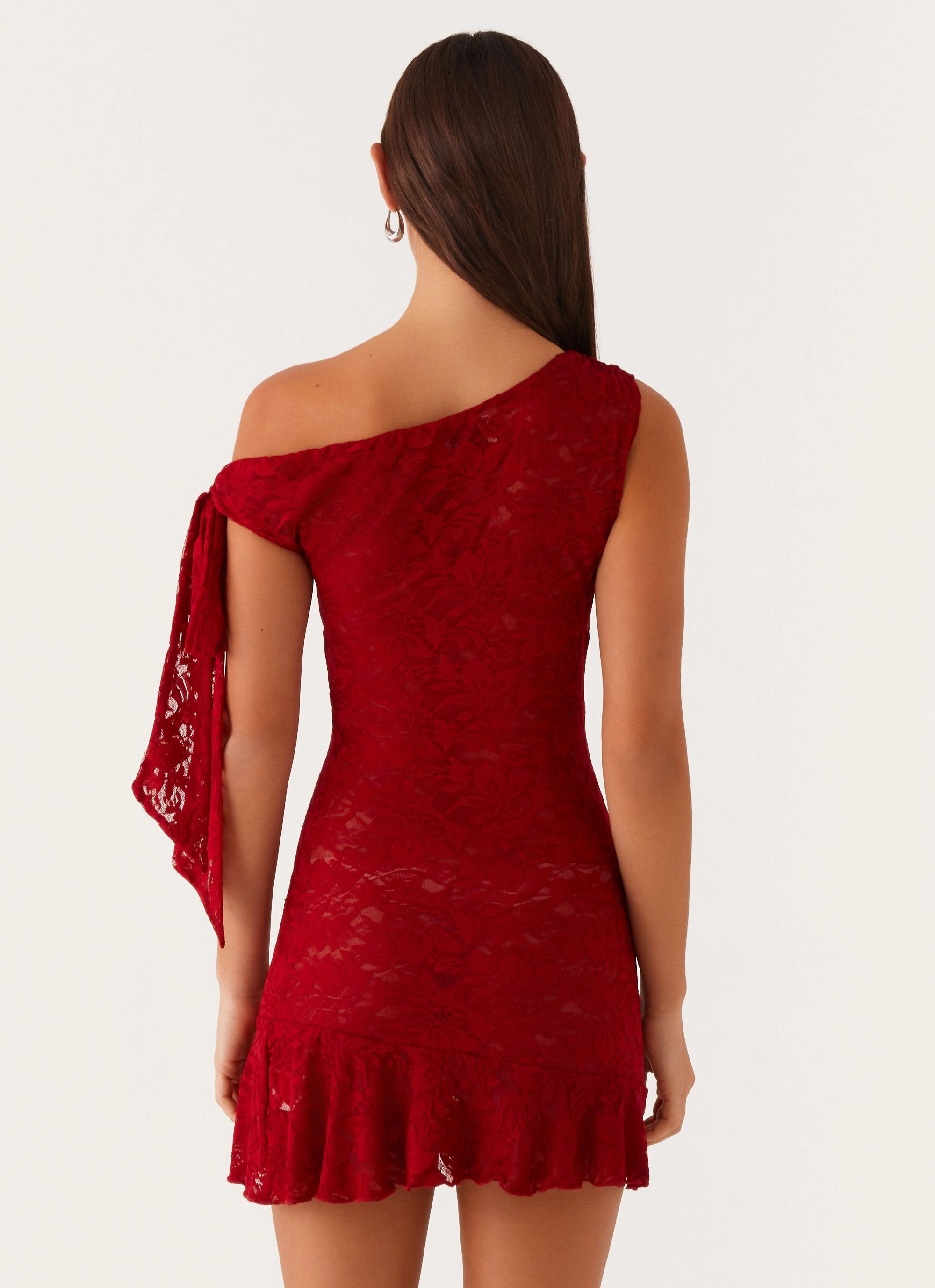 Palm House Lace Mini Dress - Red Natural Flow