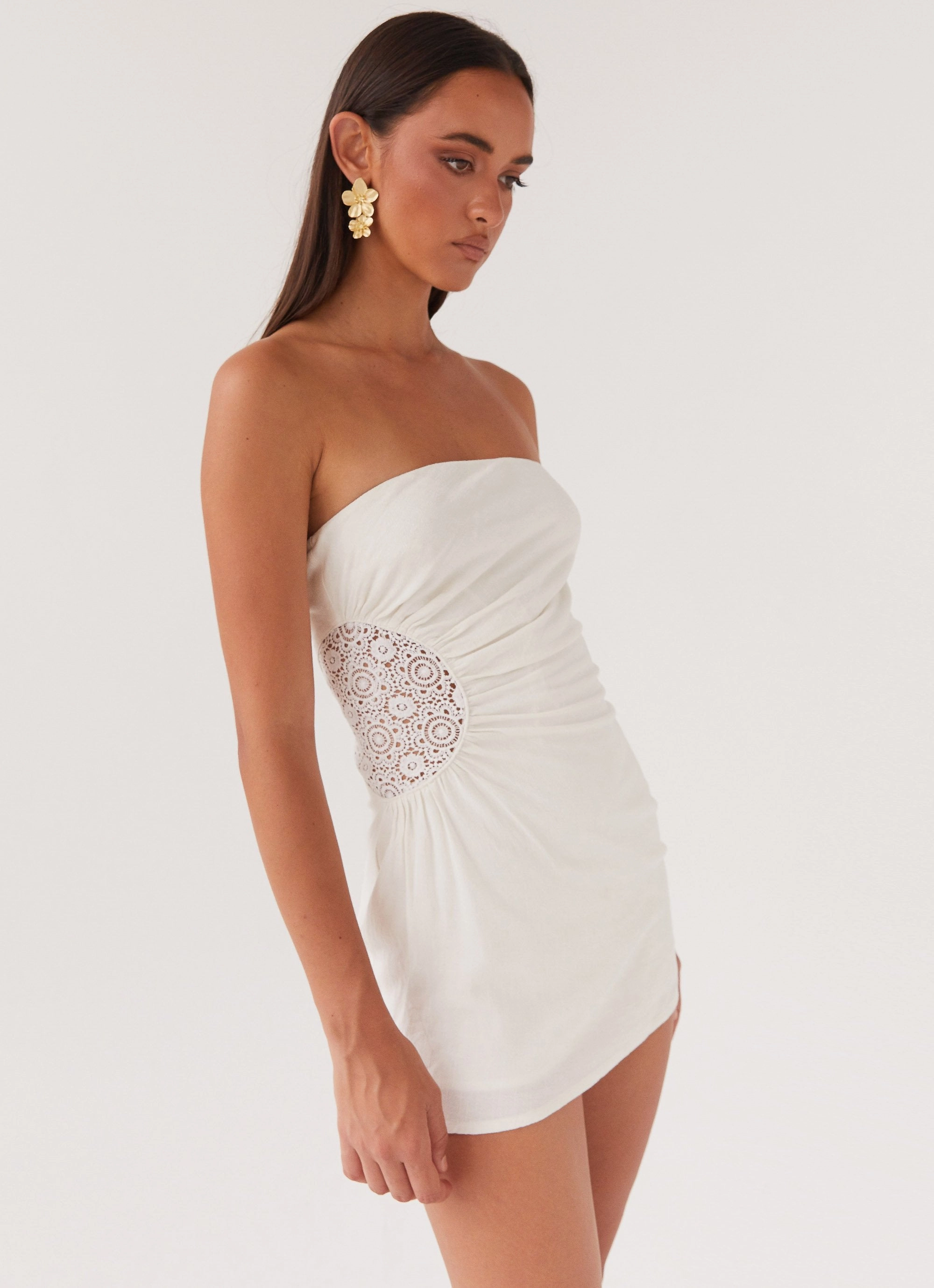 Palm Island Tube Mini Dress - White Sophisticated cocktail dress Charming Comfort