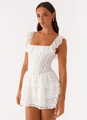 Minimal Aesthetic Paradise Dreams Corset Mini Dress - White