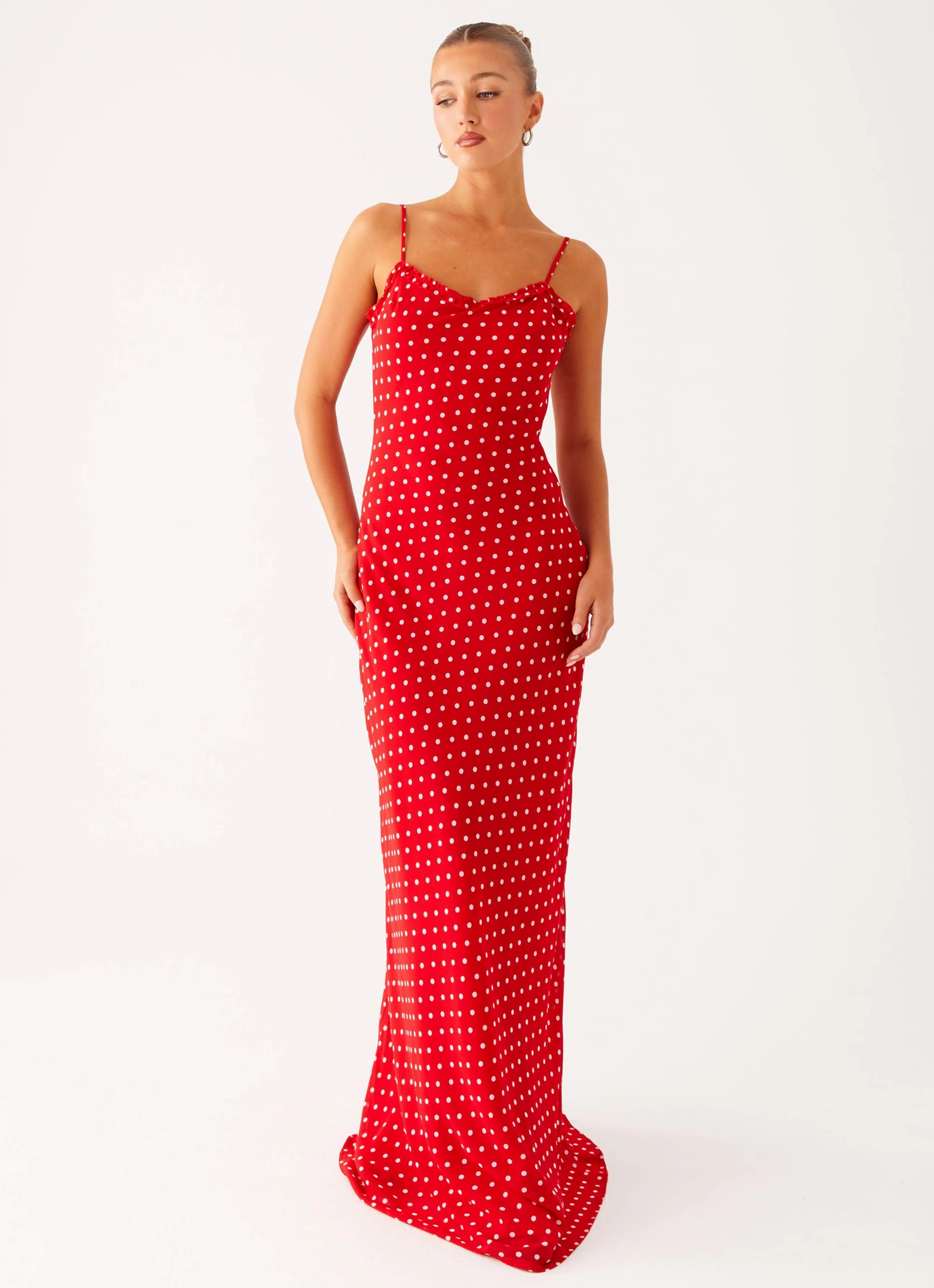 Pareo Maxi Dress - Red Polka Dot Light and Comfortable