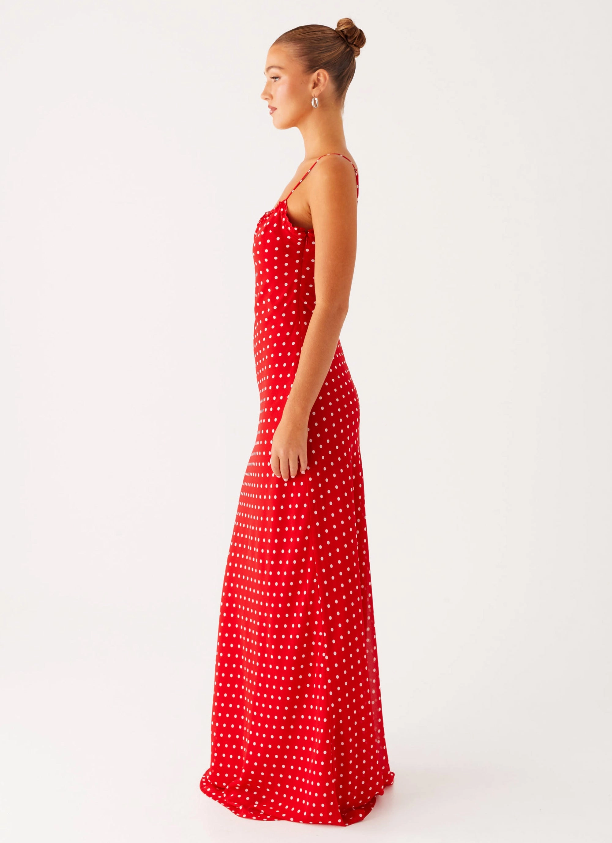 Pareo Maxi Dress - Red Polka Dot breathable-mesh
