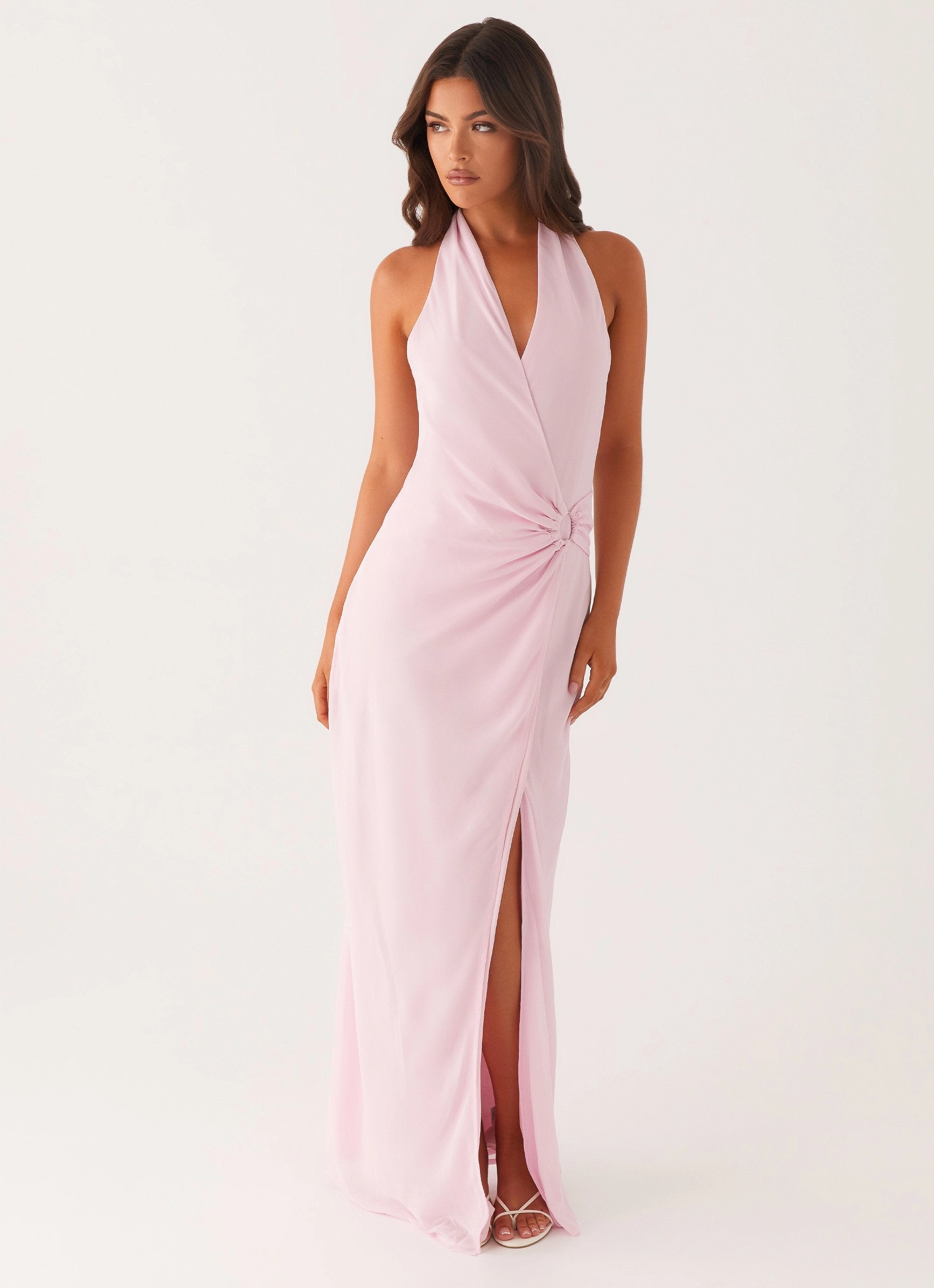Somebody To You Maxi Dress - Pastel Pink Stretchable Social Charm